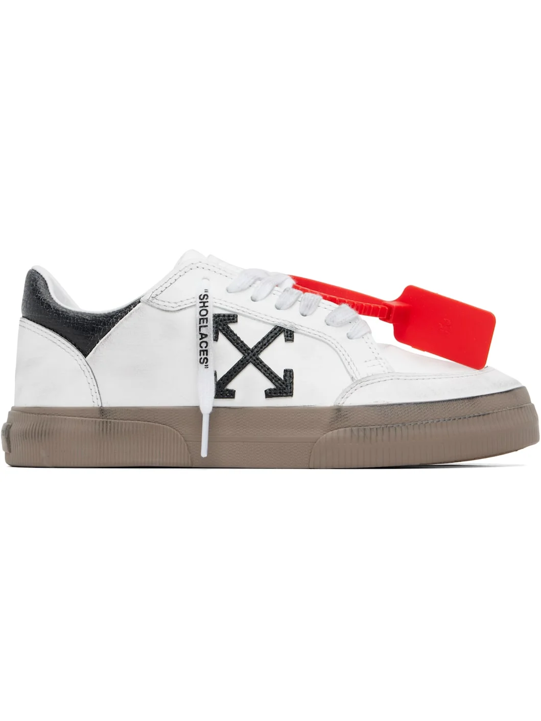 White Vulcanized Low Vintage Sneakers - 1