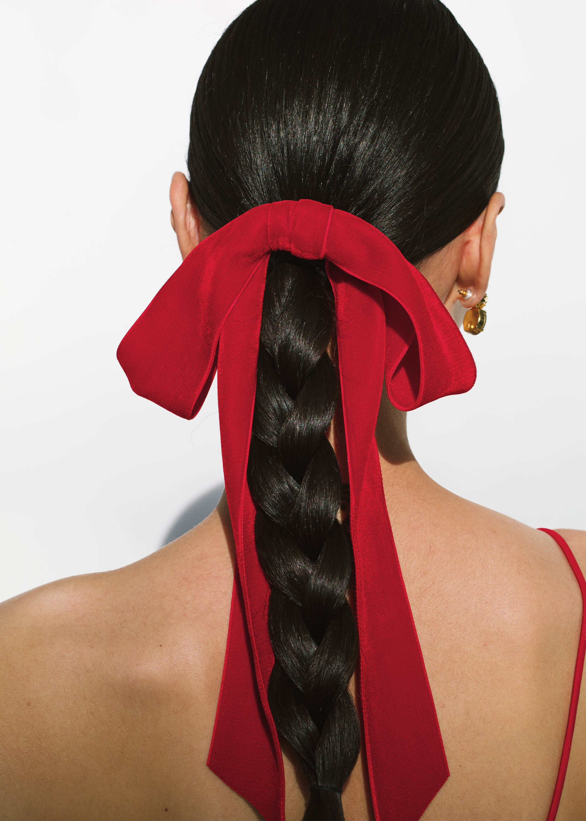 Adley Velvet Bow Barrette - 4