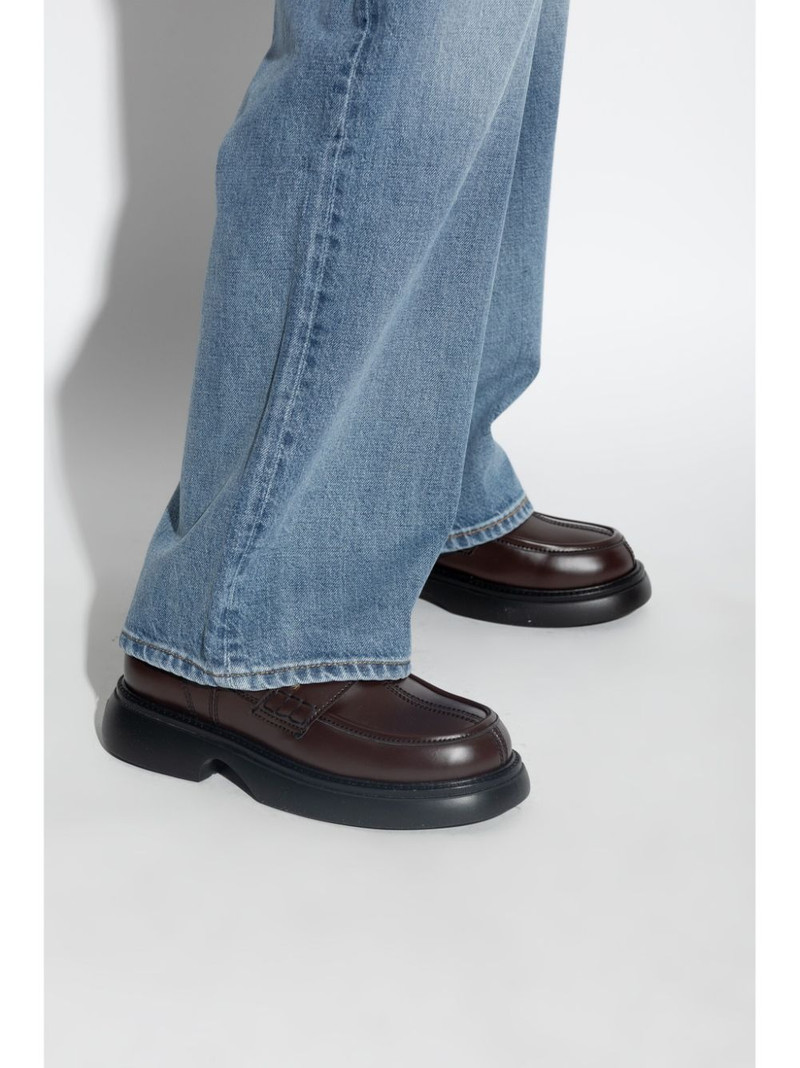 GANNI logo-plaque loafers outlook