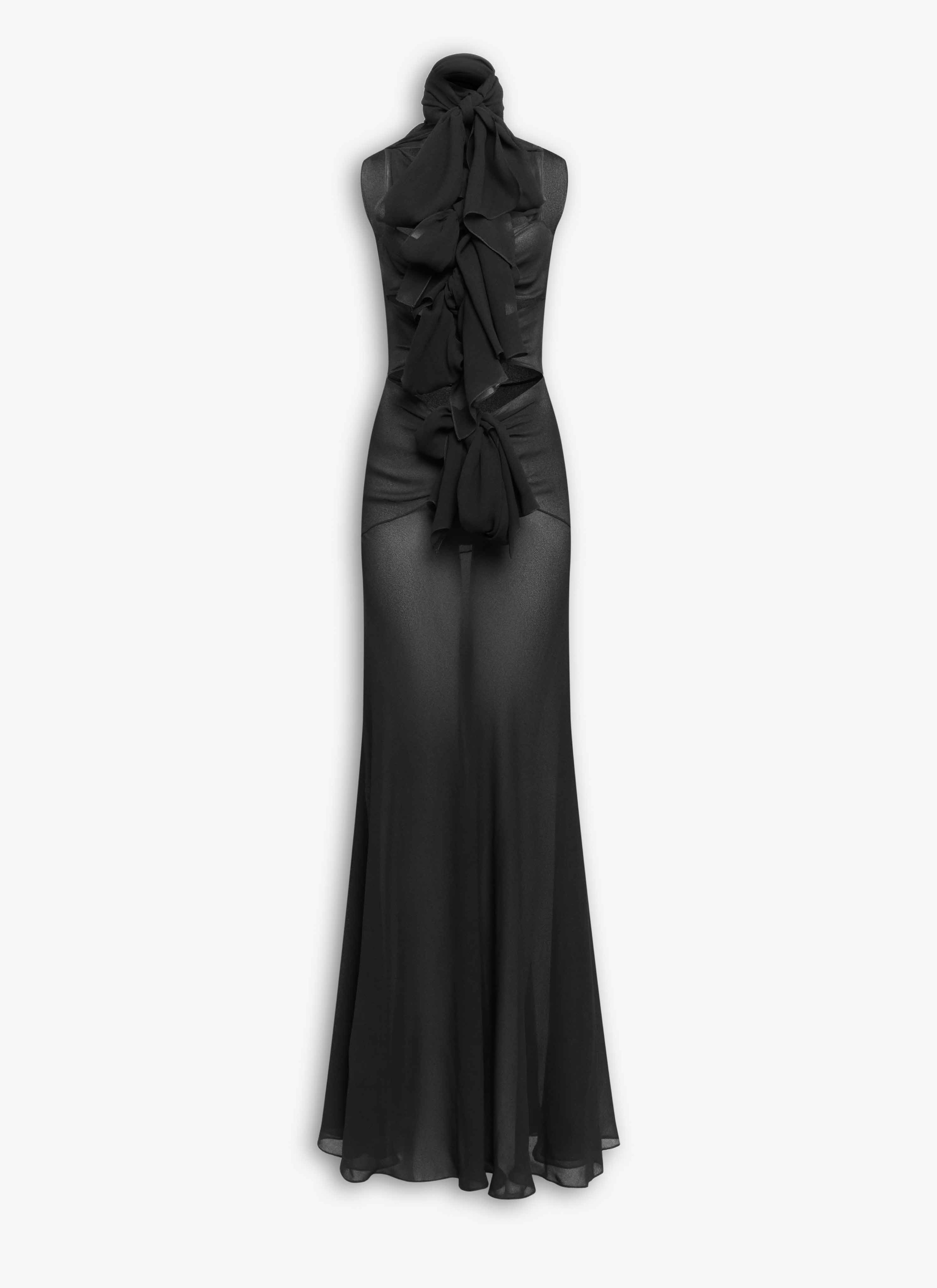 LIGHT GEORGETTE BOW DRESS - 1