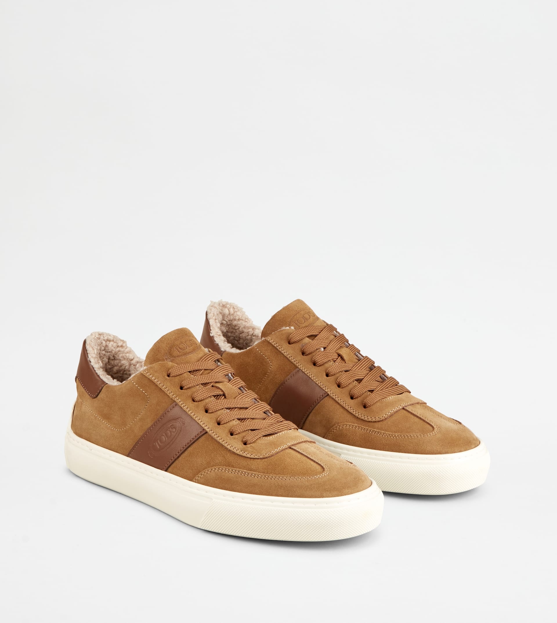 SNEAKERS IN SUEDE - FURRY LINING - BROWN - 3
