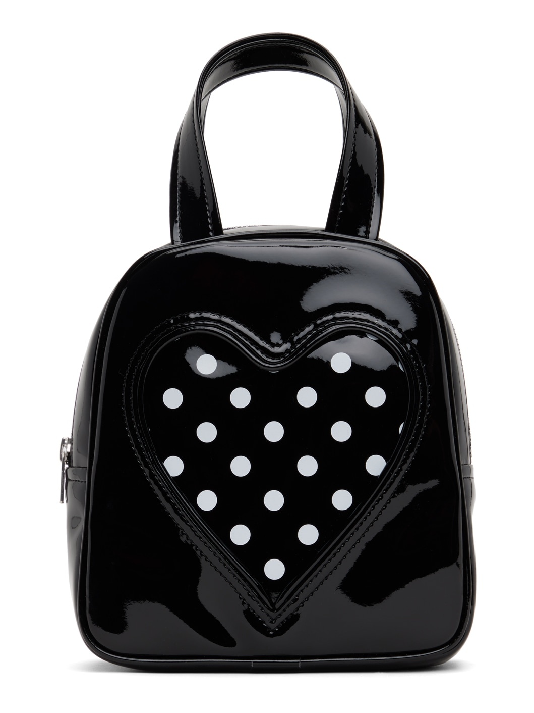 Black Synthetic Patent Leather Bag - 1