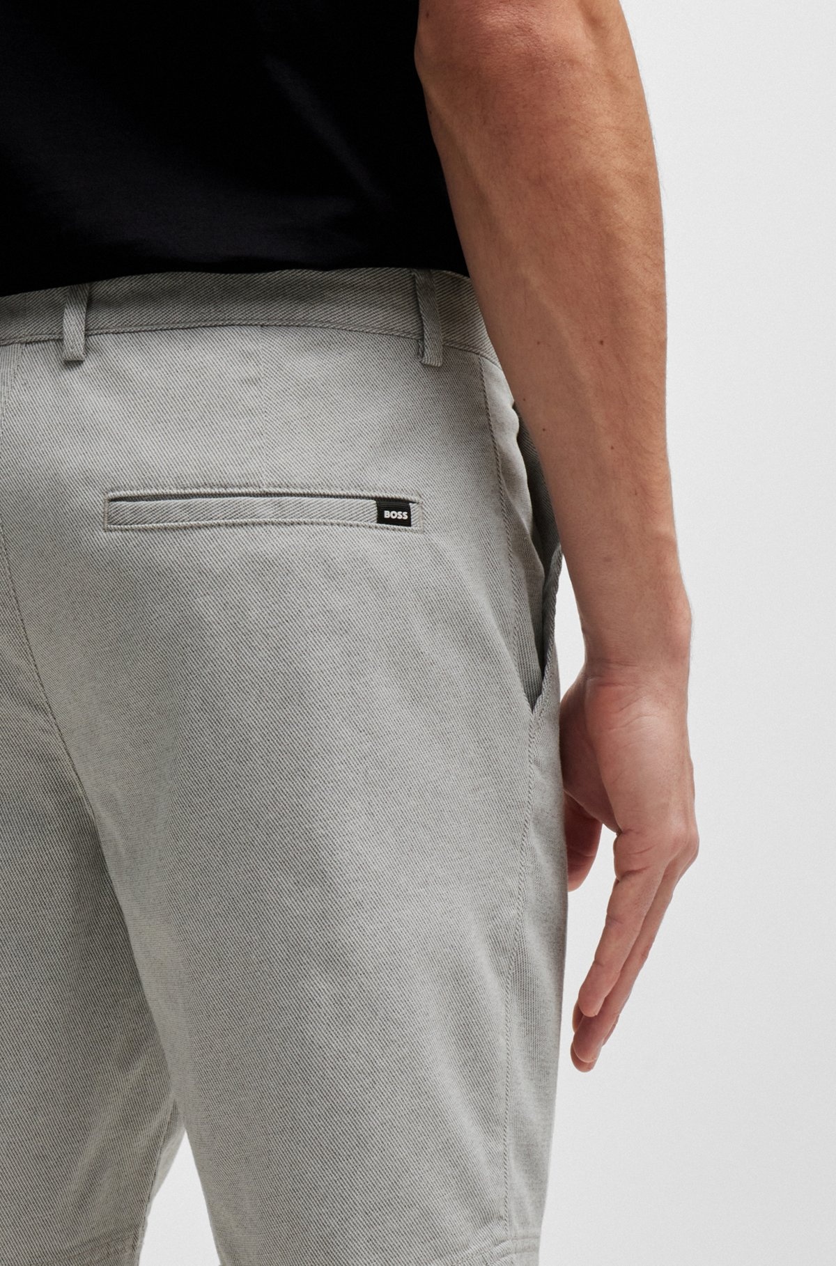 SLIM-FIT SHORTS IN MELANGE TWILL - 5