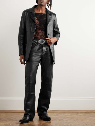 Enfants Riches Déprimés Go To Dallas and Take a Left Distressed Paneled Leather Jacket outlook