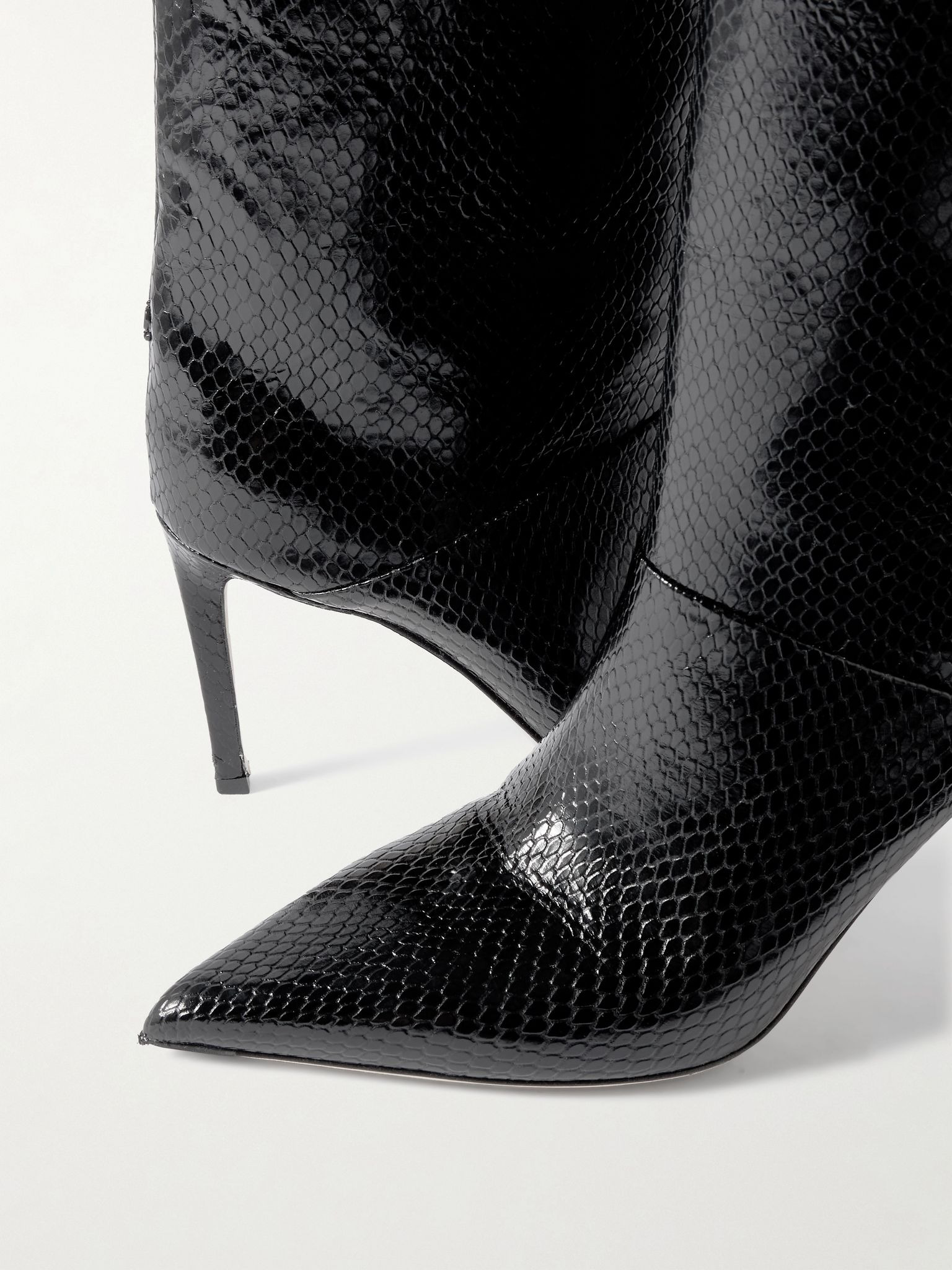 Beren 85 snake-effect leather boots Black - 4