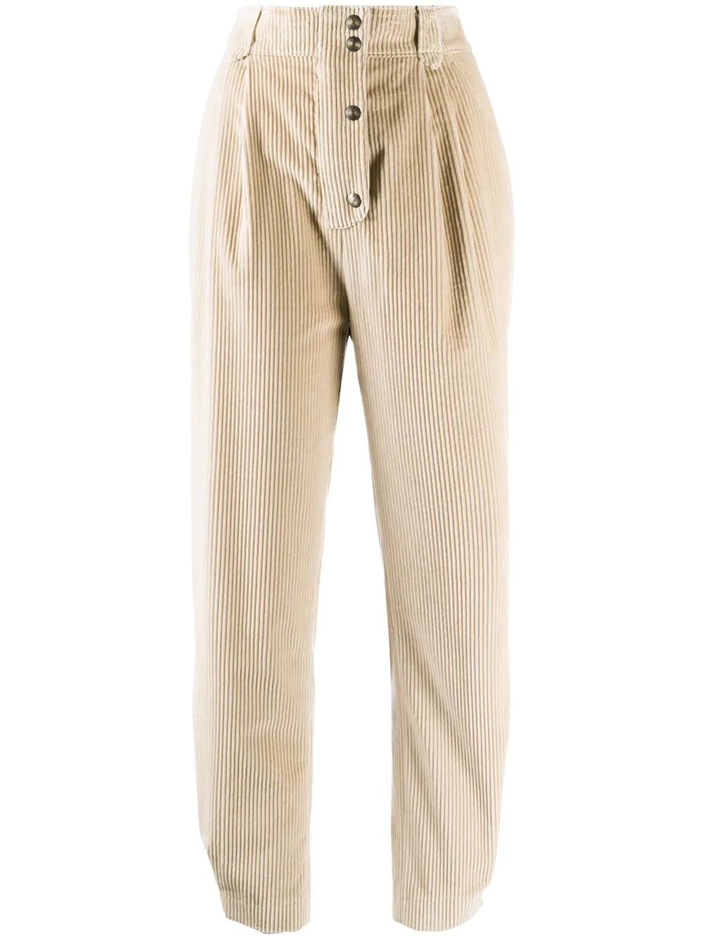 ribbed high-waisted trousers - 1