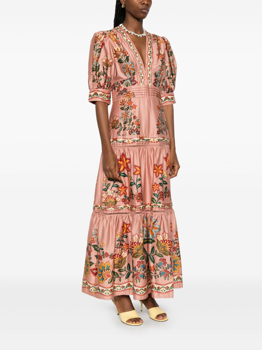 short-sleeve maxi dress - 3