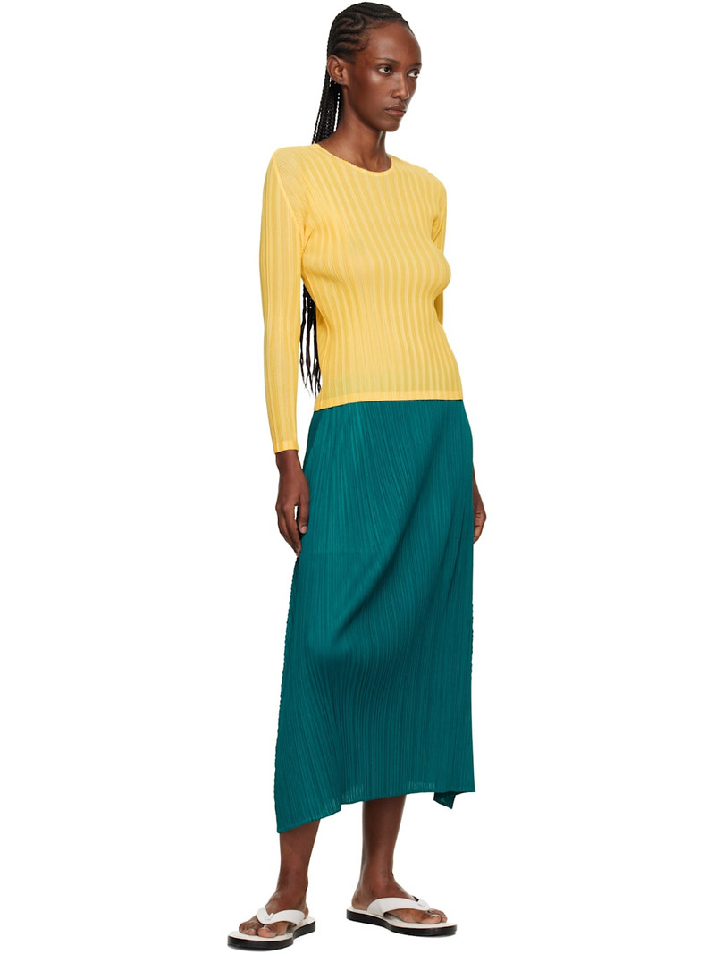 Pleats Please Issey Miyake Yellow Rib Pleats January T-shirt outlook