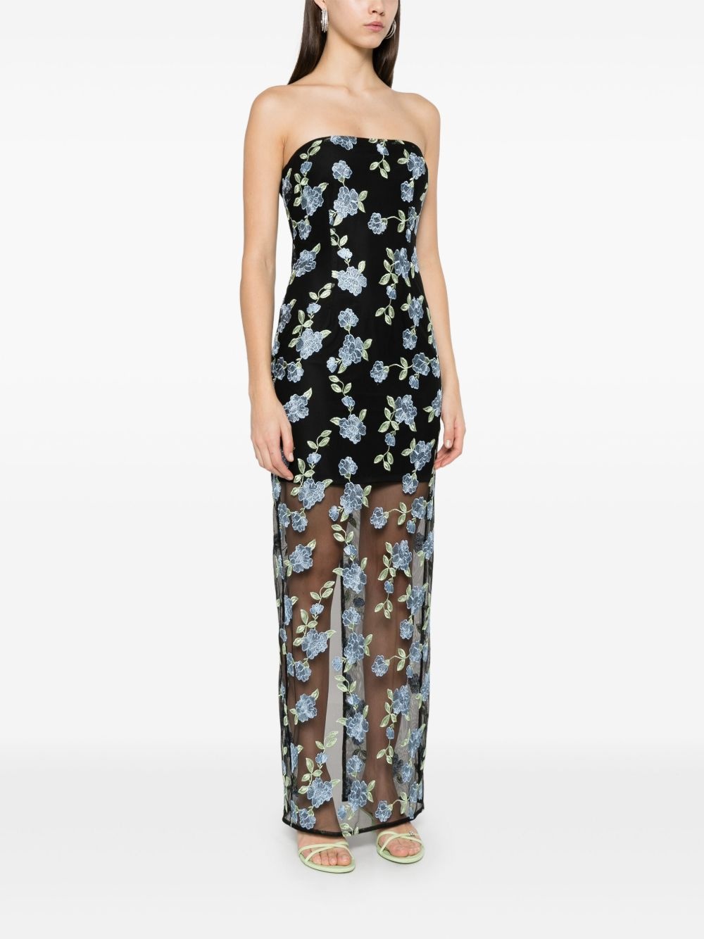 flower mesh maxi dress - 3