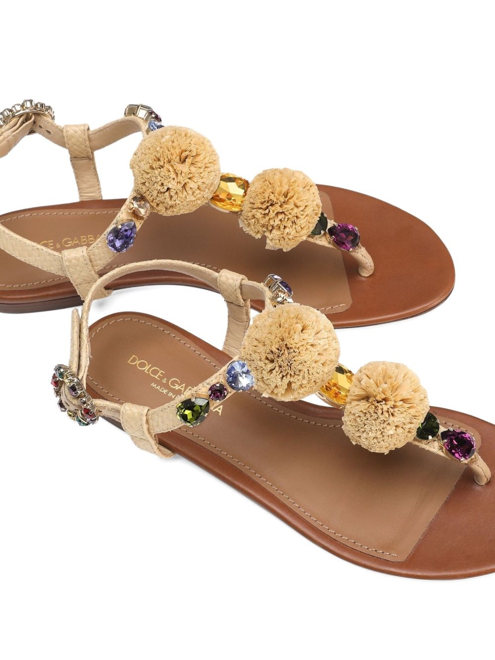 pompom-detail sandals - 4