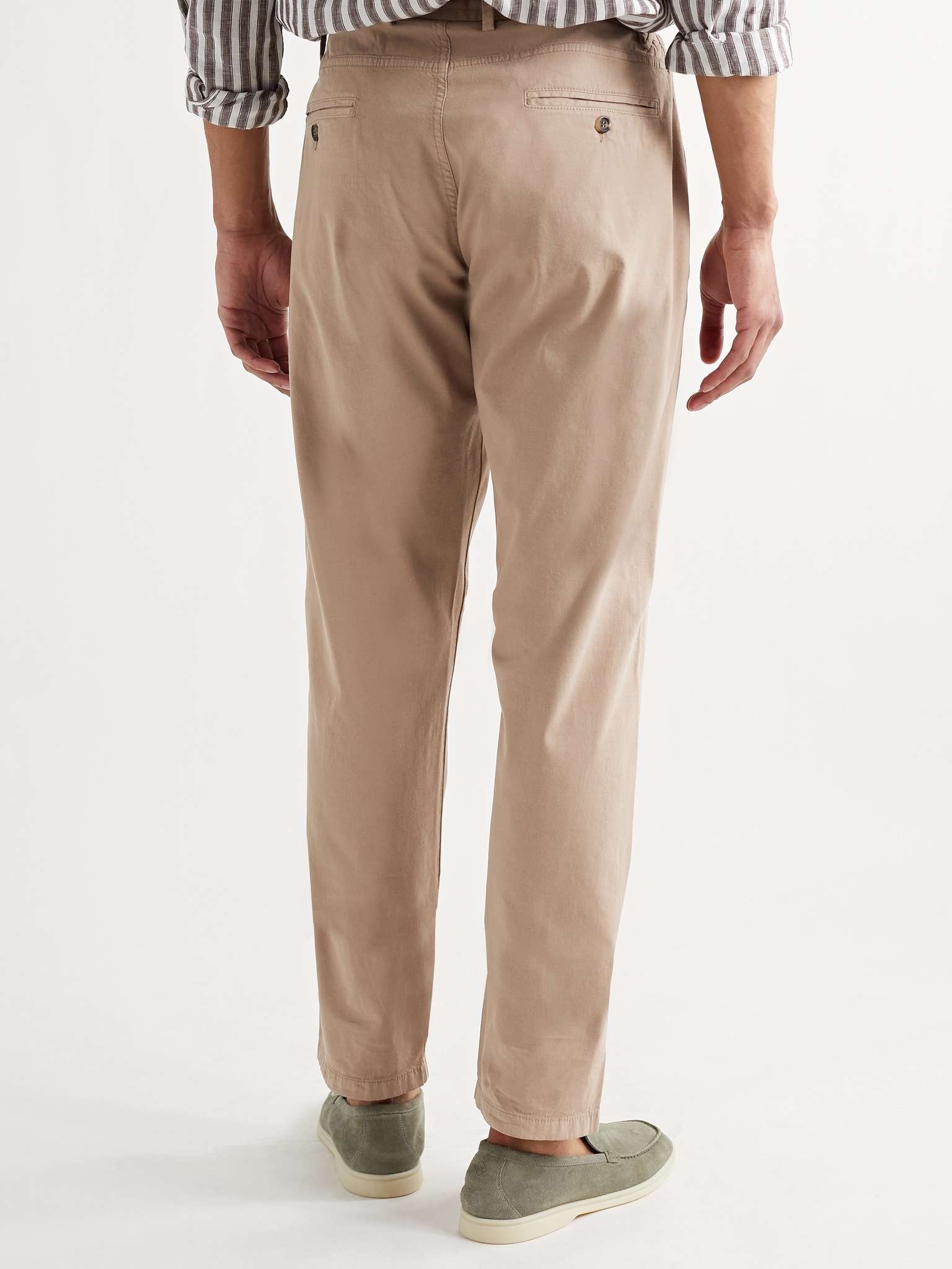 Slim-Fit Cotton-Blend Drawstring Trousers - 4