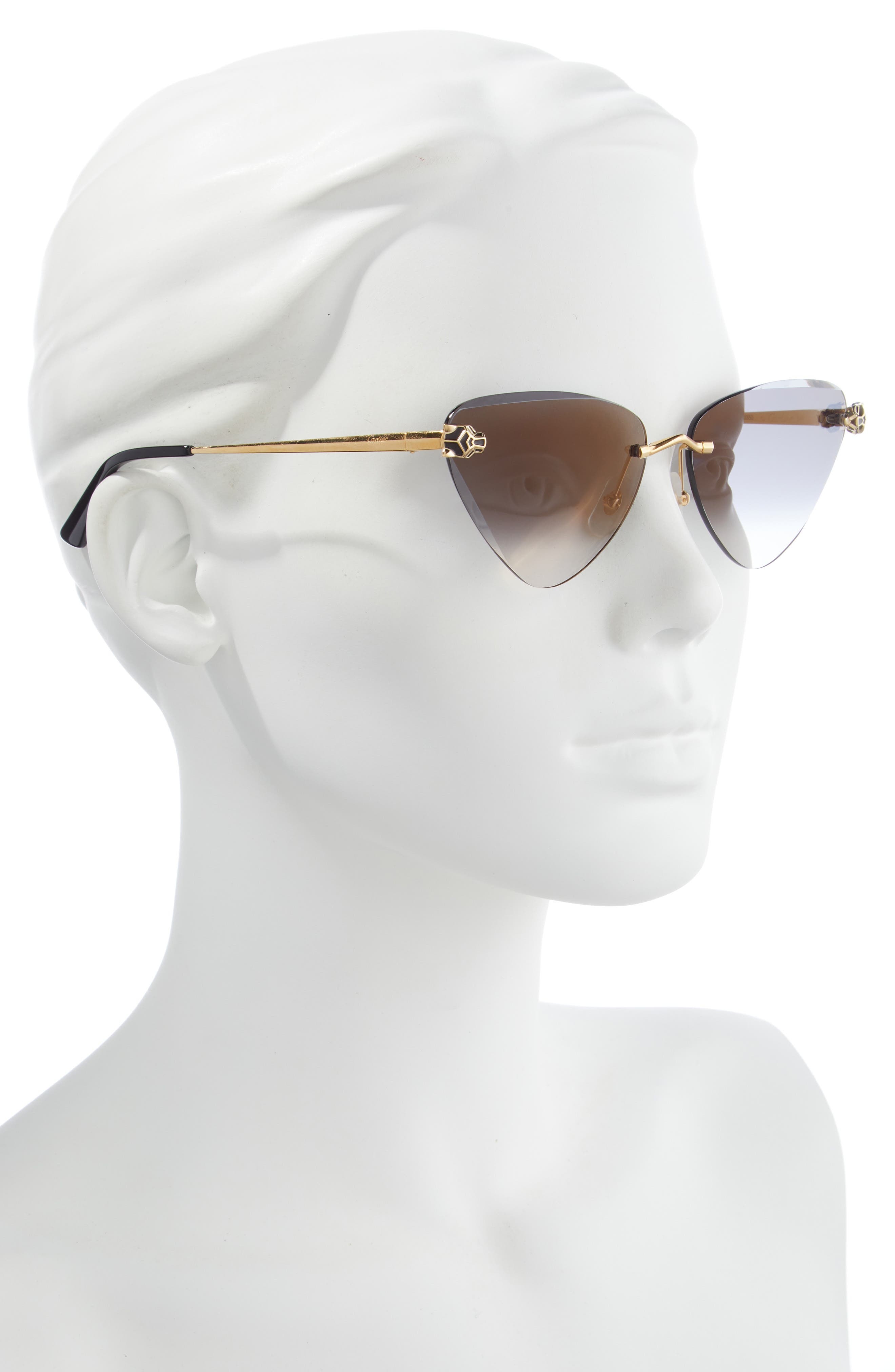 62mm Gradient Oversize Cat Eye Sunglasses - 3