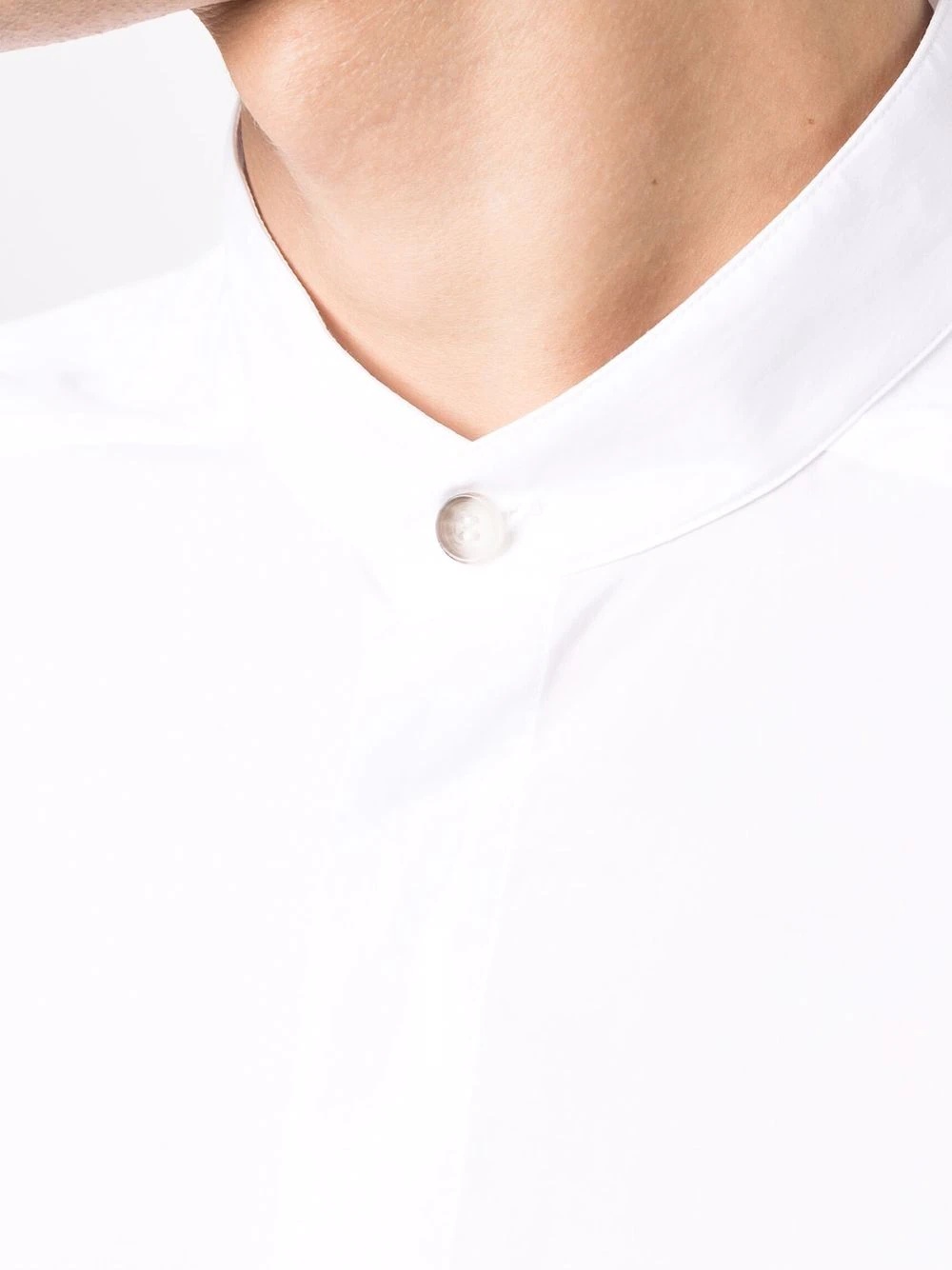 band-collar button-fastening shirt - 5