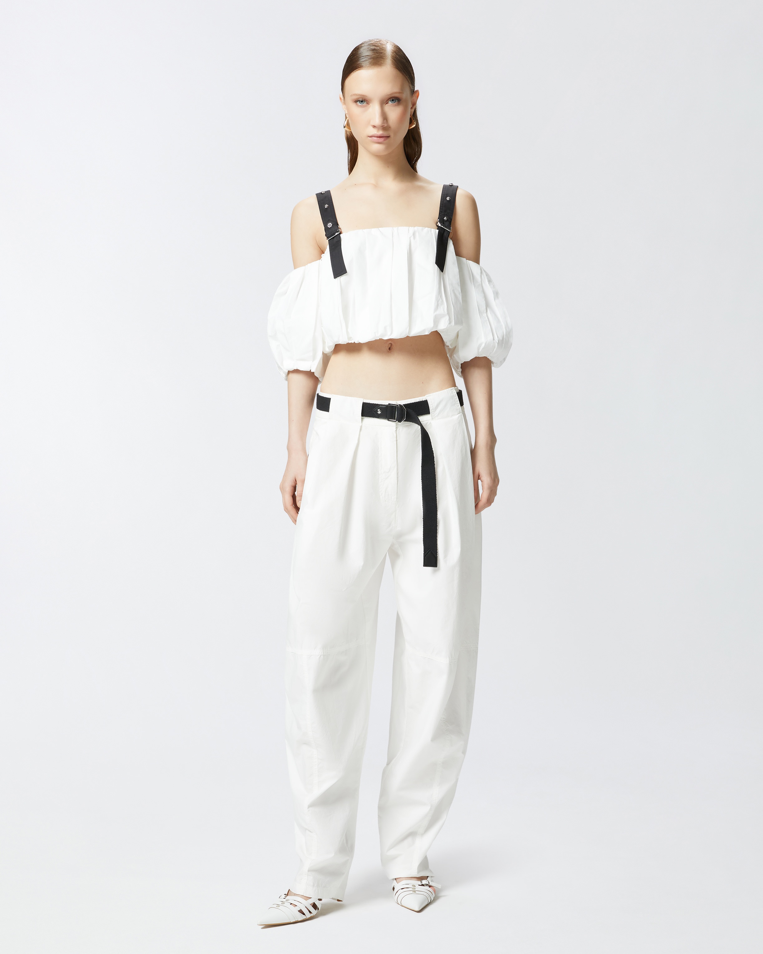 WIDE COTTON TROUSERS WITH BELT - 2