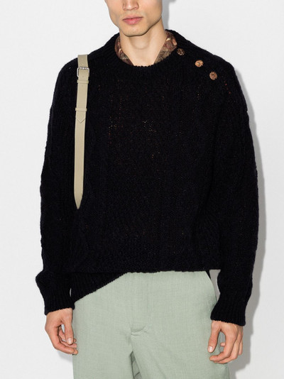 visvim button detail knitted wool jumper outlook