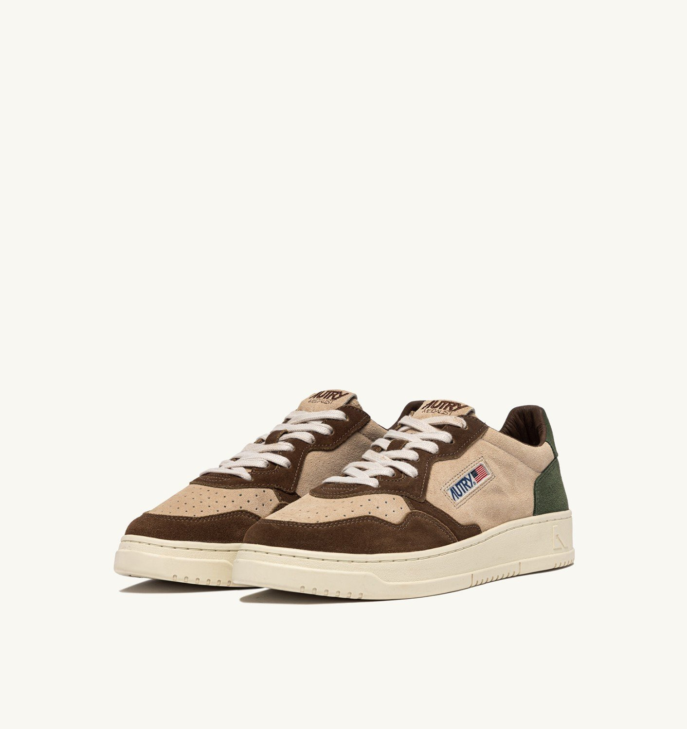MEDALIST LOW SNEAKERS IN TRICOLOR LAND AND CAPER SUEDE - 2