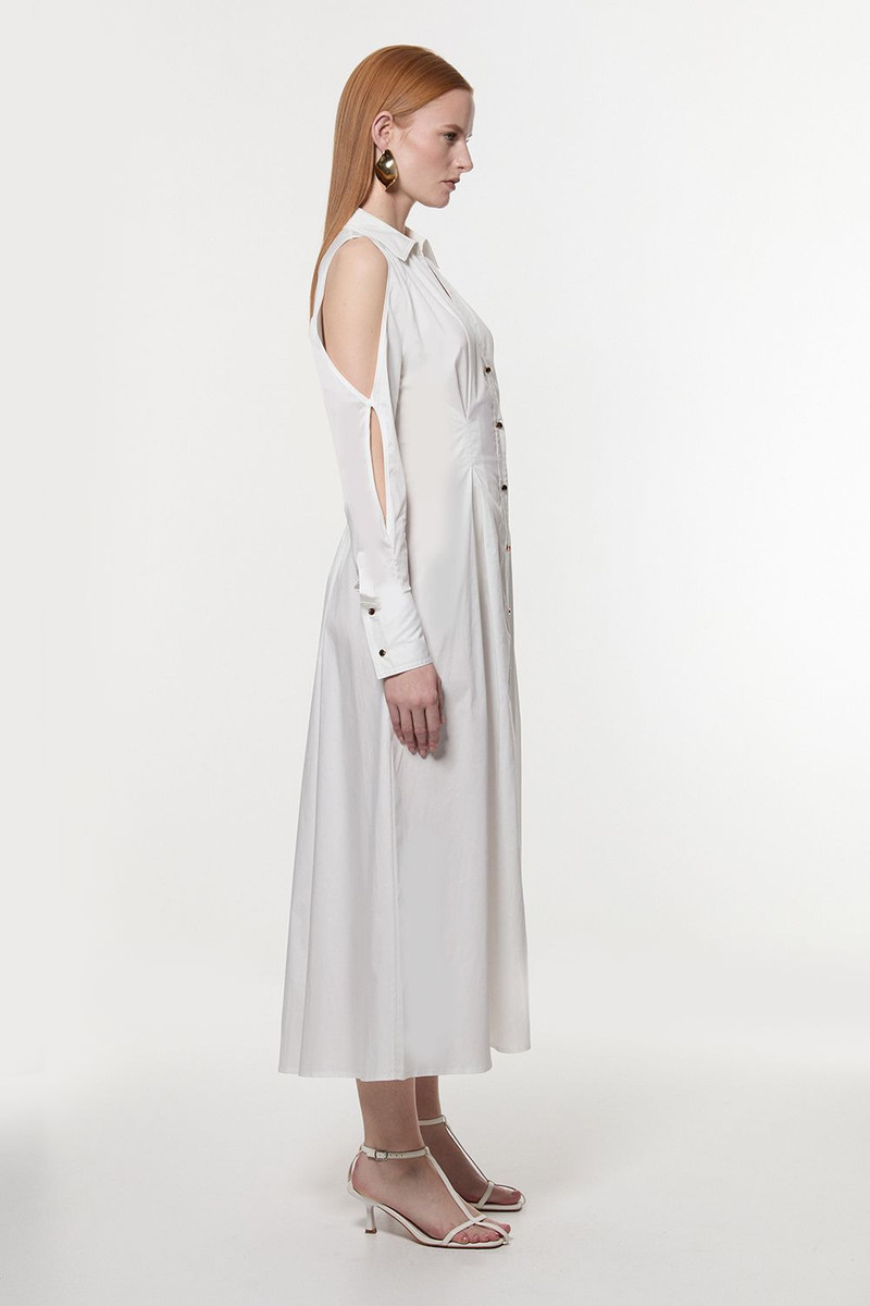 Cotton Poplin Woven Maxi Shirt Dress 3