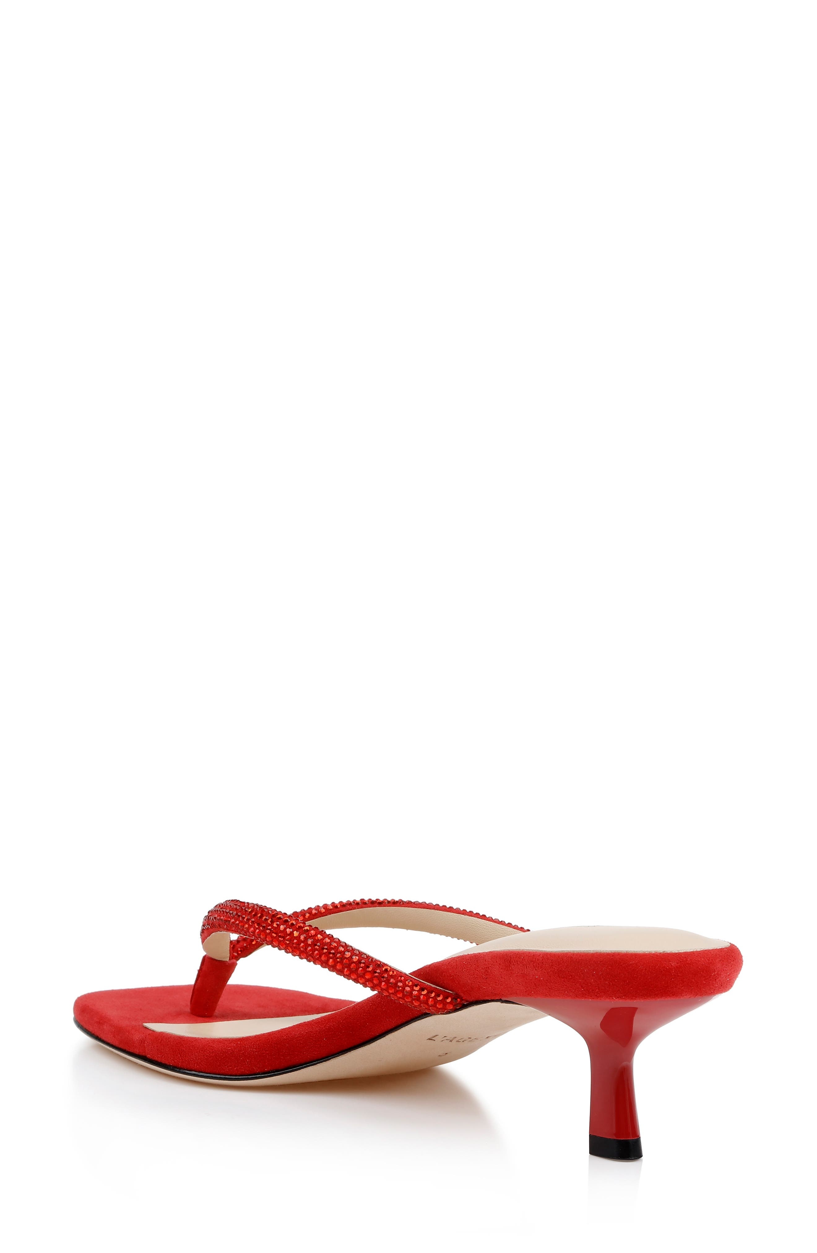 L'AGENCE Hortense Kitten Heel Sandal in Red Suede at Nordstrom - 2