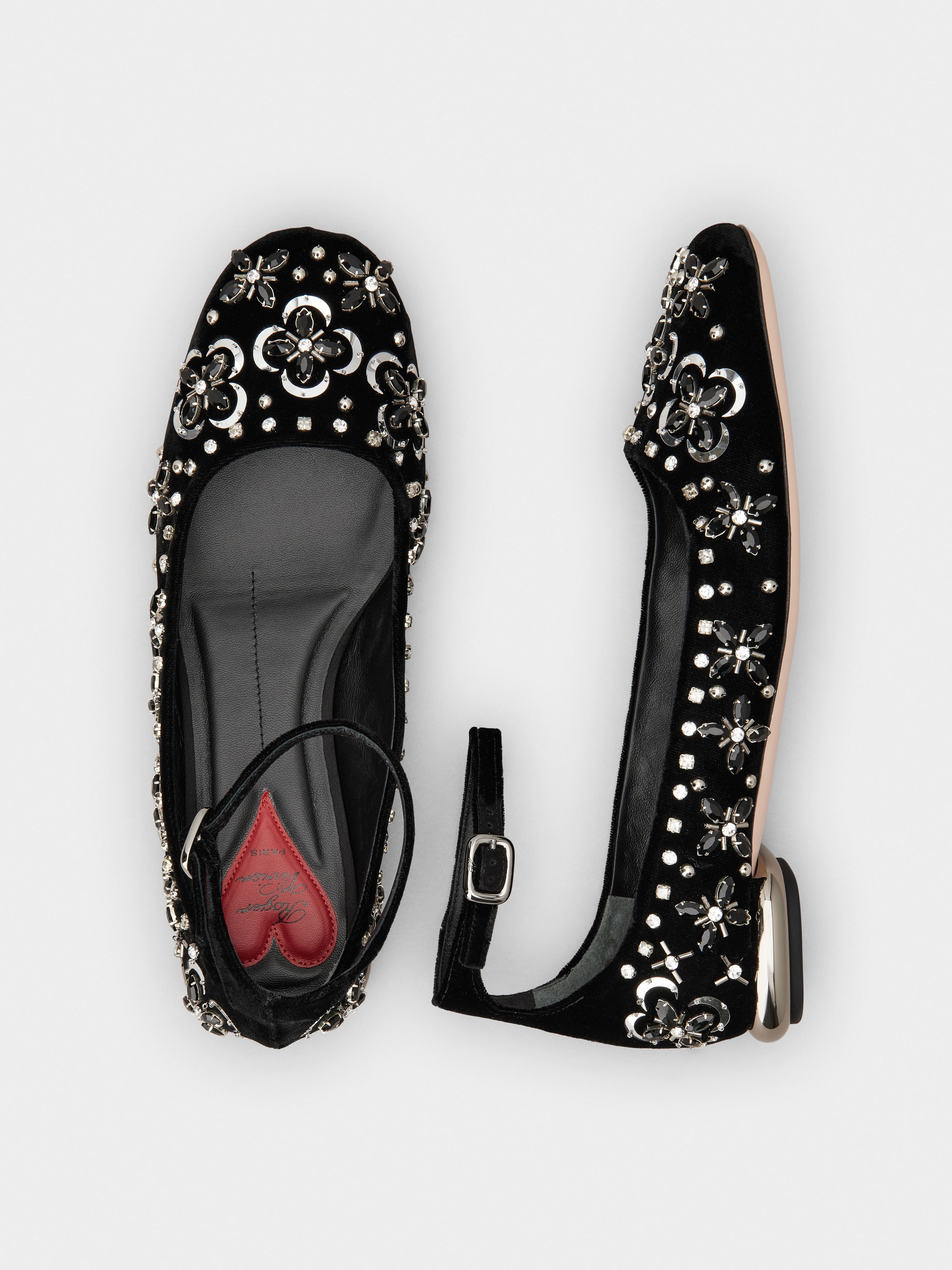 Ankle Strap Ballerinas in velvet - 4