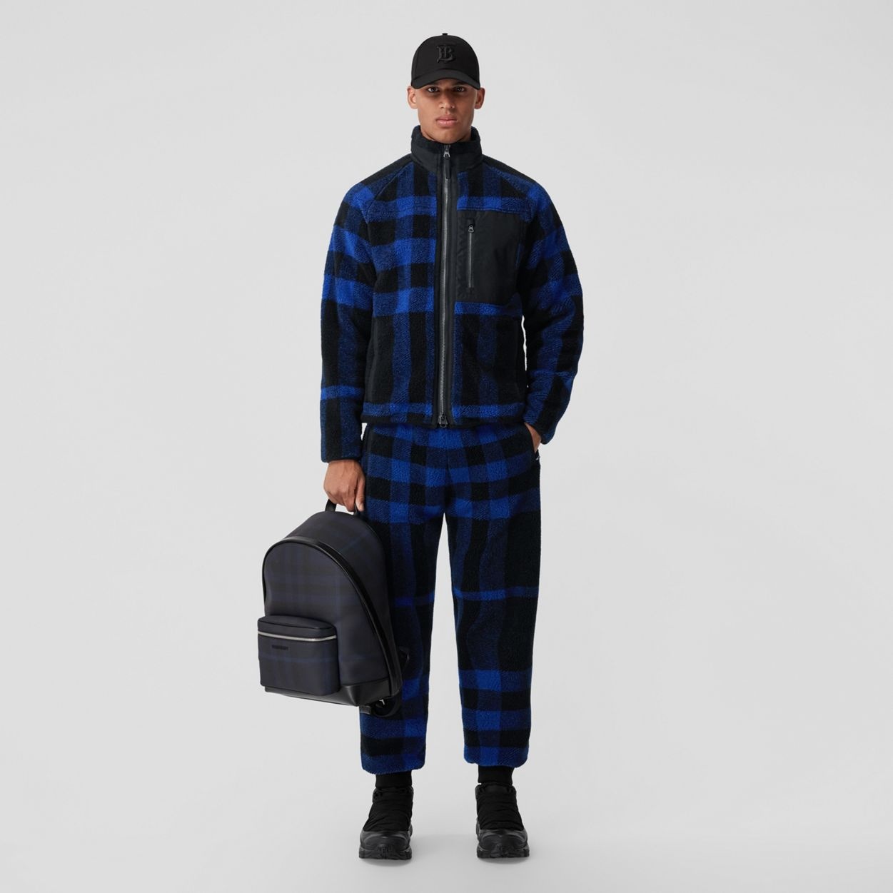 Exploded Check Fleece Jogging Pants - 2