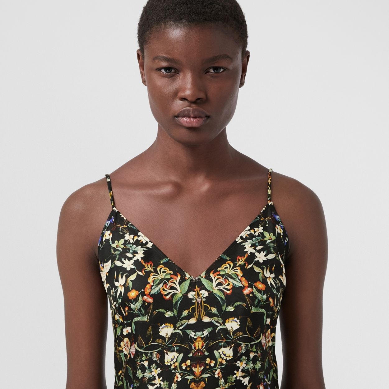 Floral Print Silk Slip Dress - 3