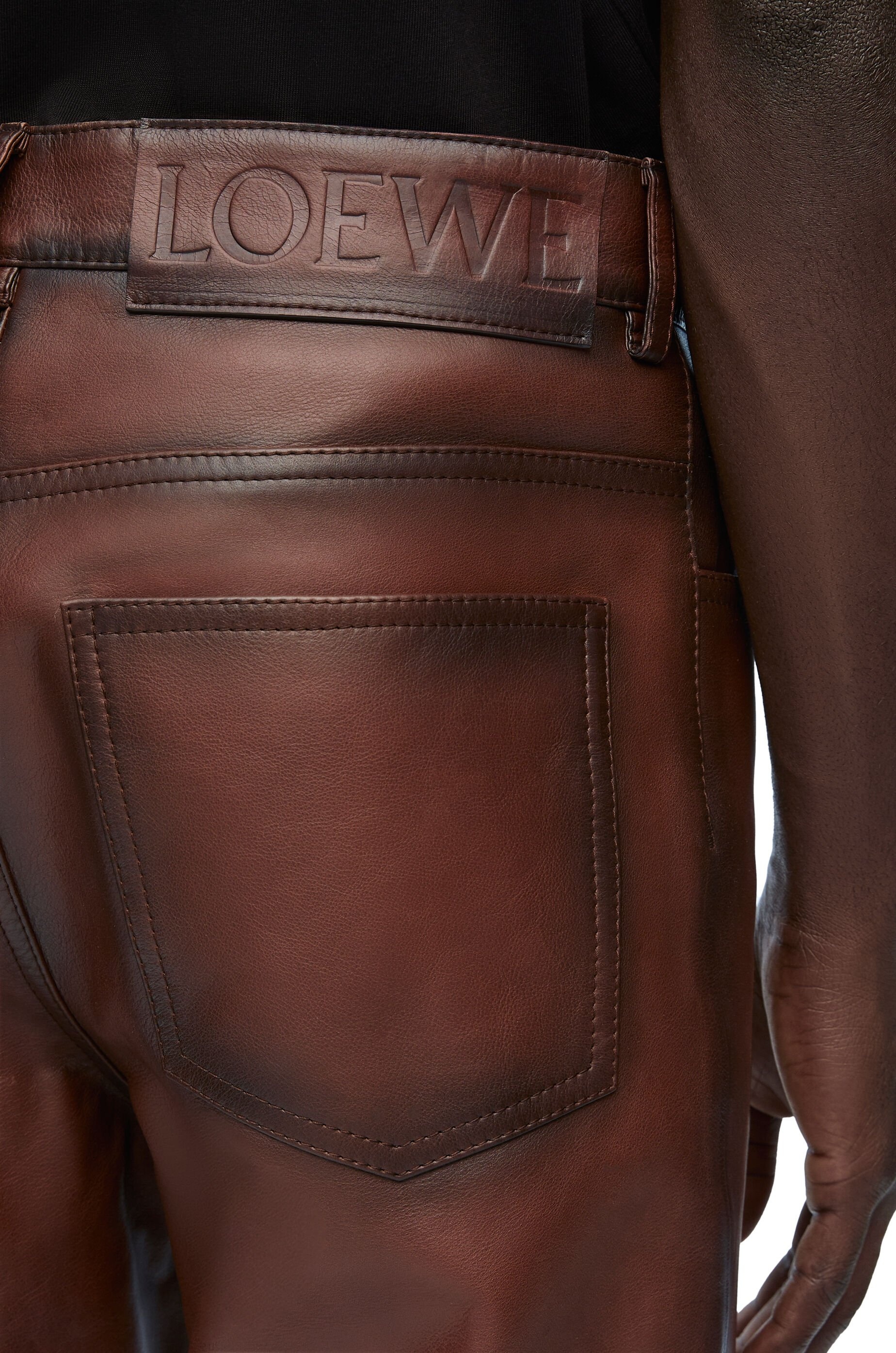 Bootleg trousers in nappa calfskin - 5