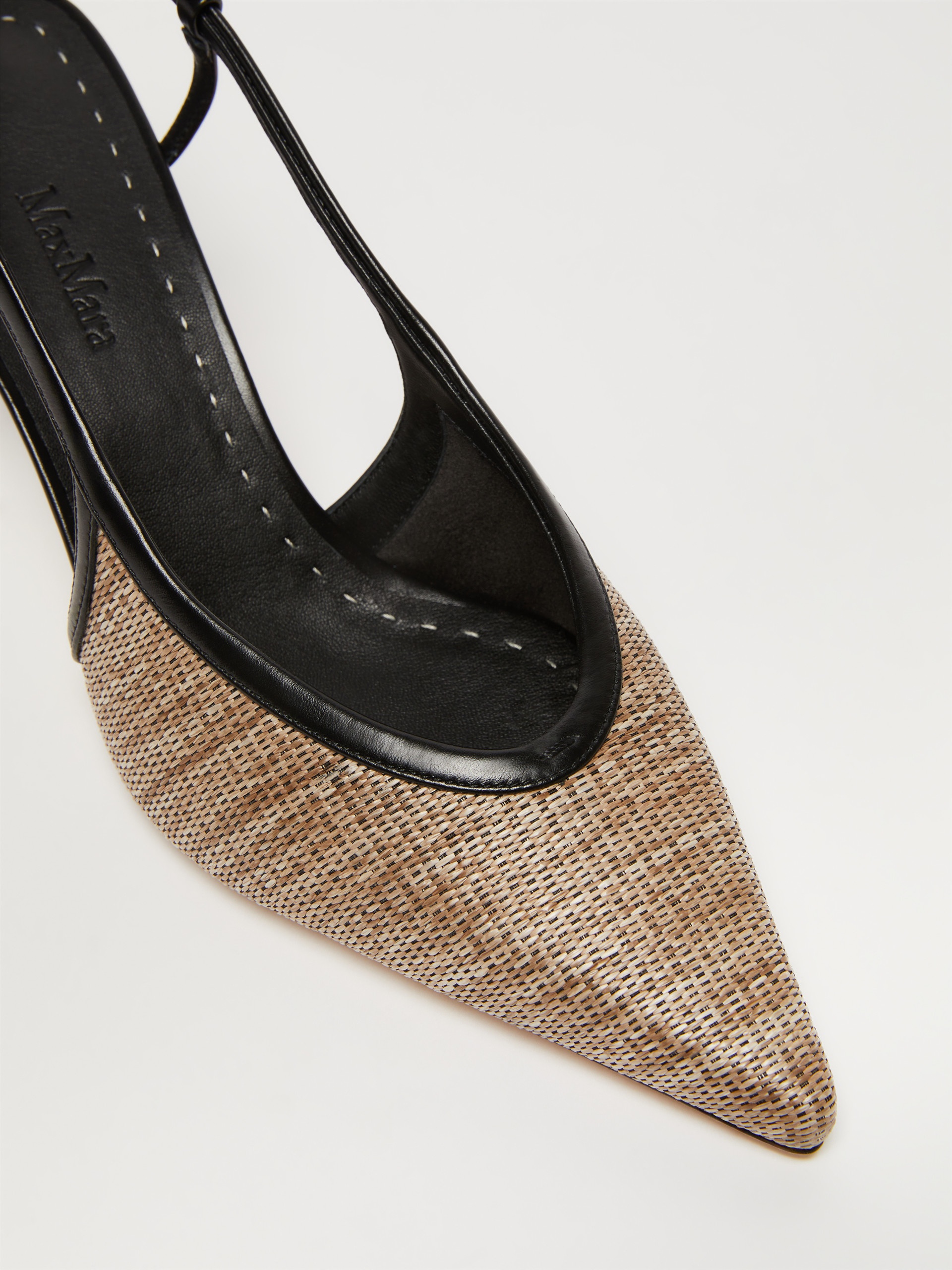 MMSLINGPAGLIA Smooth raffia-effect fabric slingbacks - 4