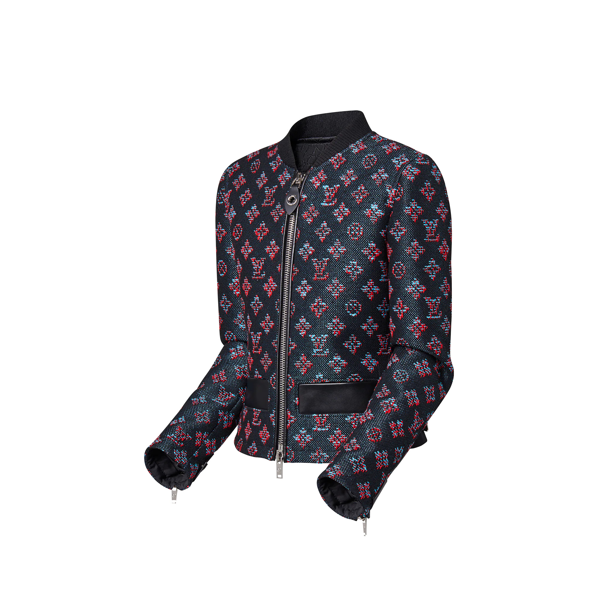 Monogram Jacquard Zip-Up Jacket - 2
