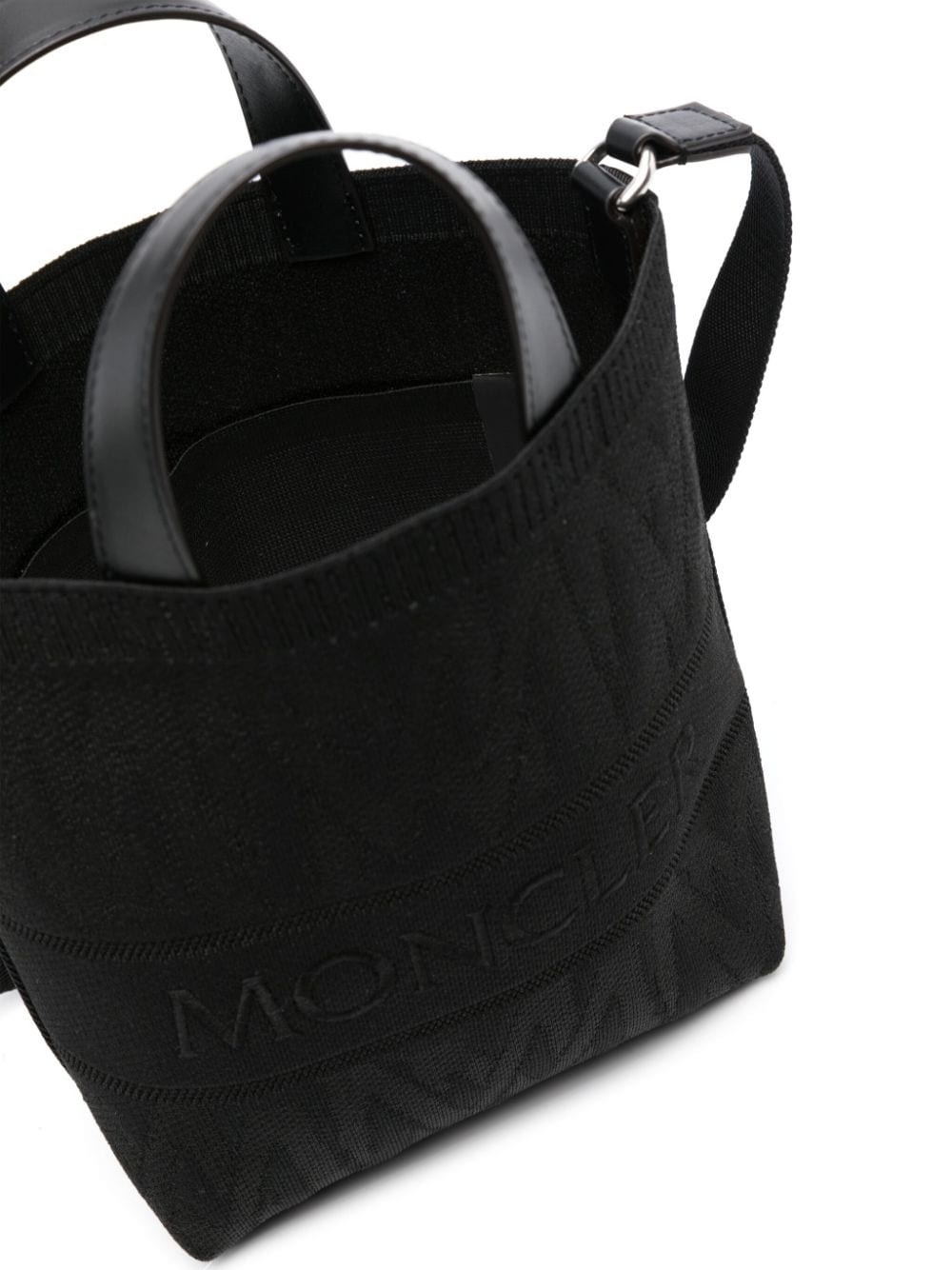 logo-embroidered woven tote bag - 5