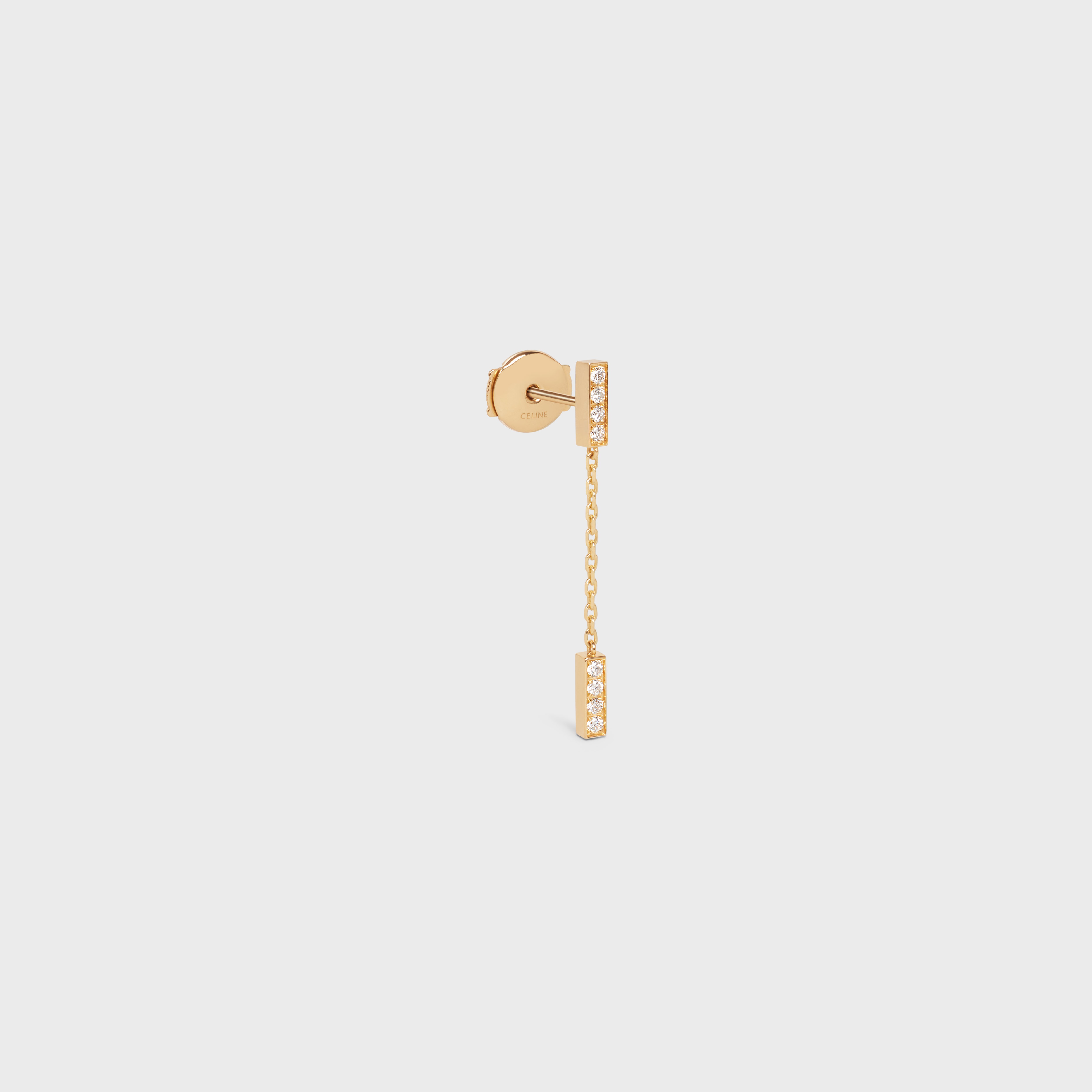 Celine Line Double Earring in Yellow Gold and Diamonds - 2