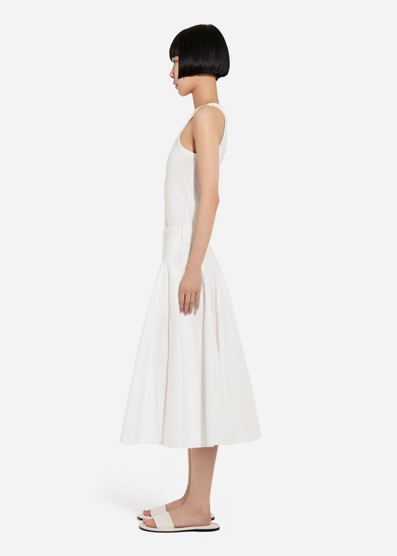 Godet Midi Skirt in Cotton Pique 4