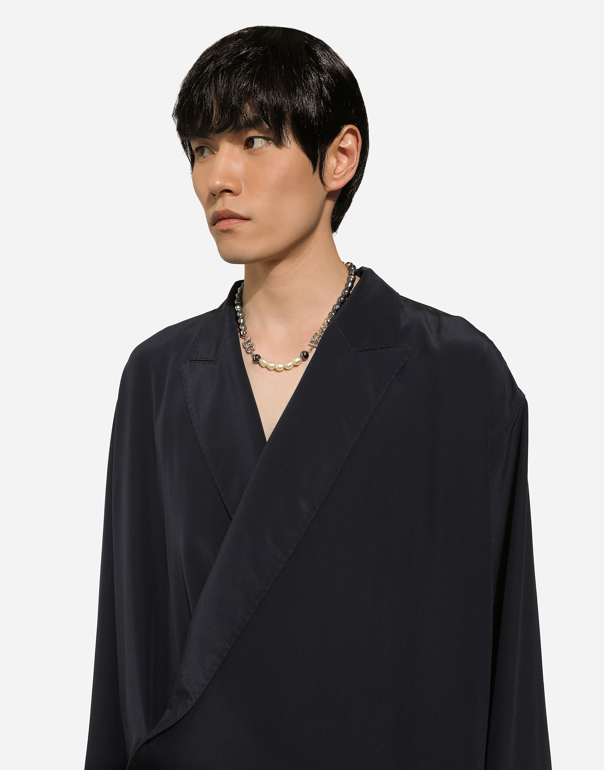 Oversize silk crepe de chine shirt - 4