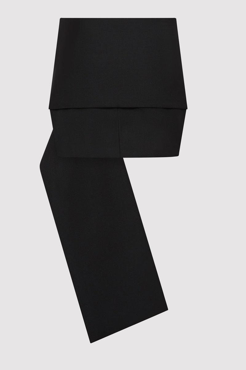 Scarf Mini Skirt - Black - 8