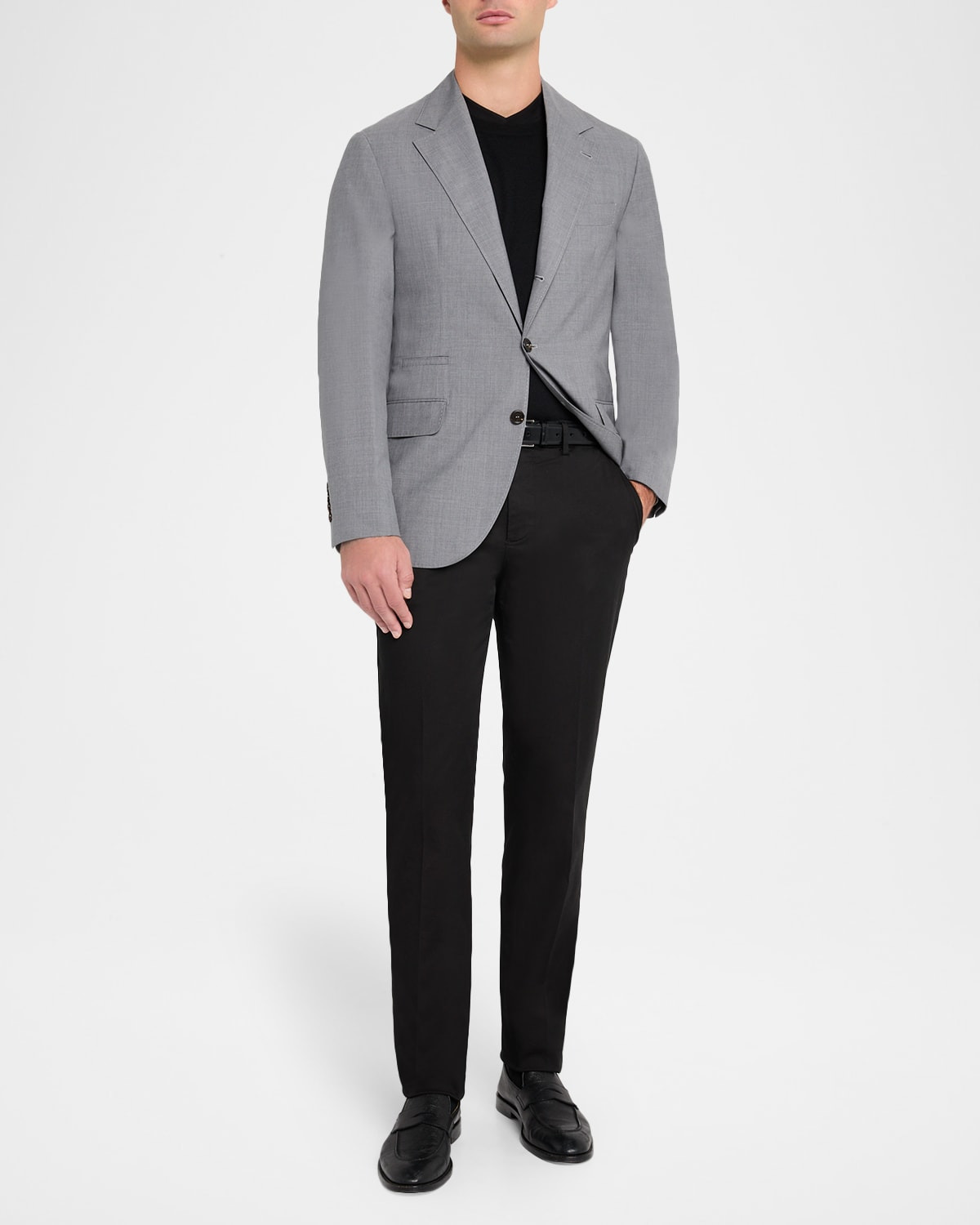 Men's Super 150s Lightweight Wool and Silk Blazer - 2