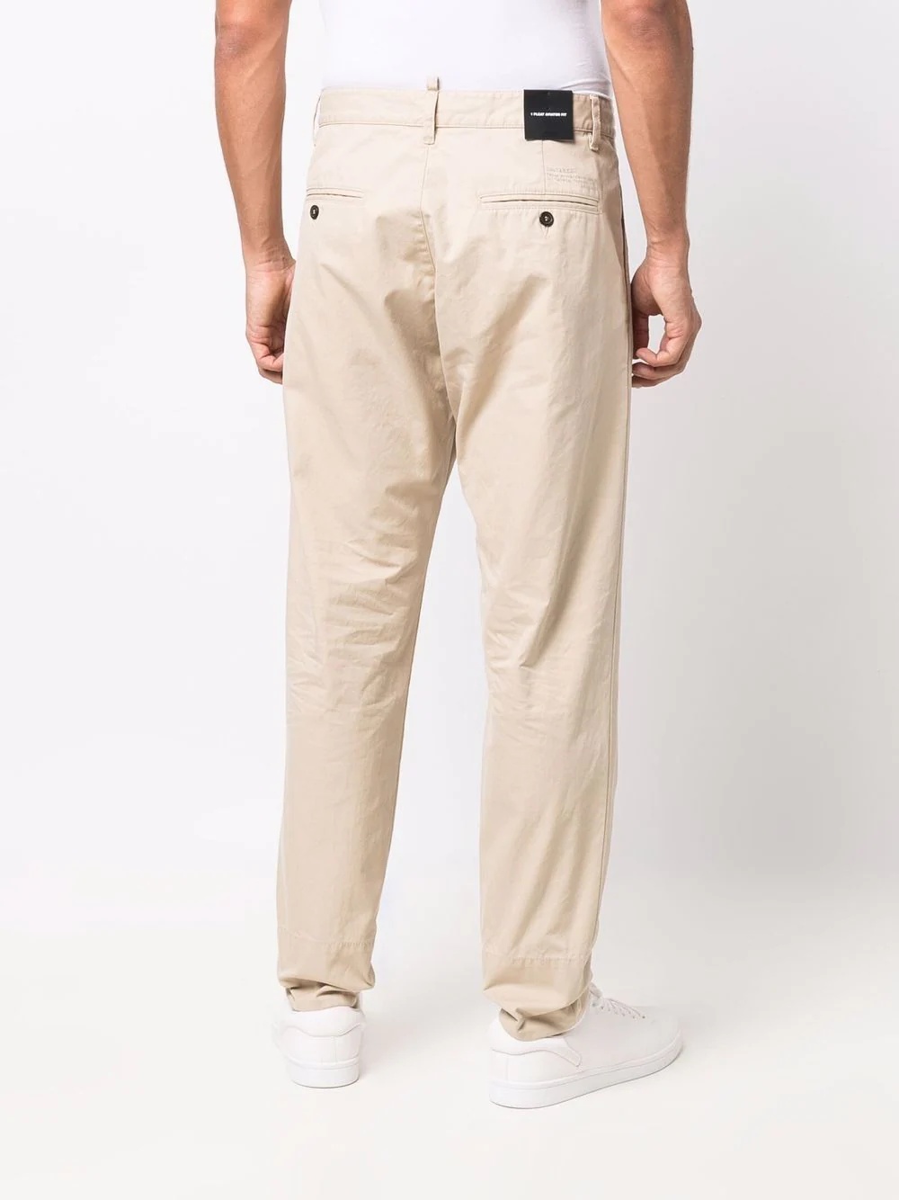 logo-print tapered-leg chino trousers - 4