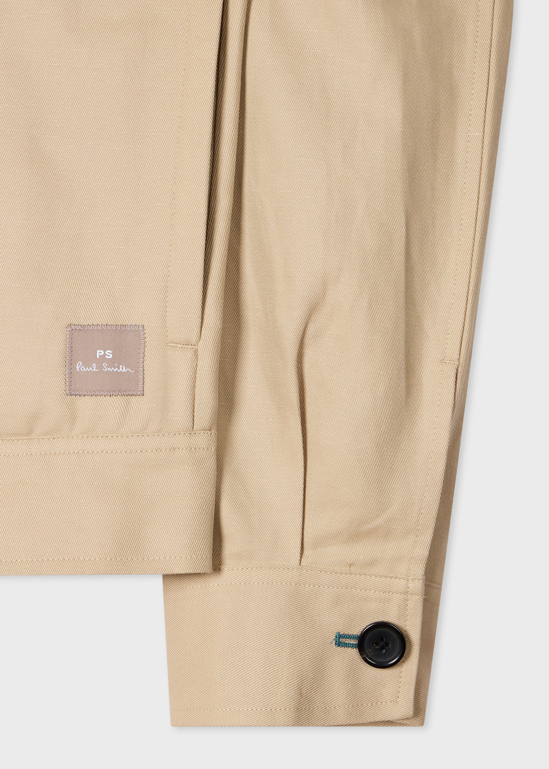 Ecru Cotton-Linen Zip Overshirt 3