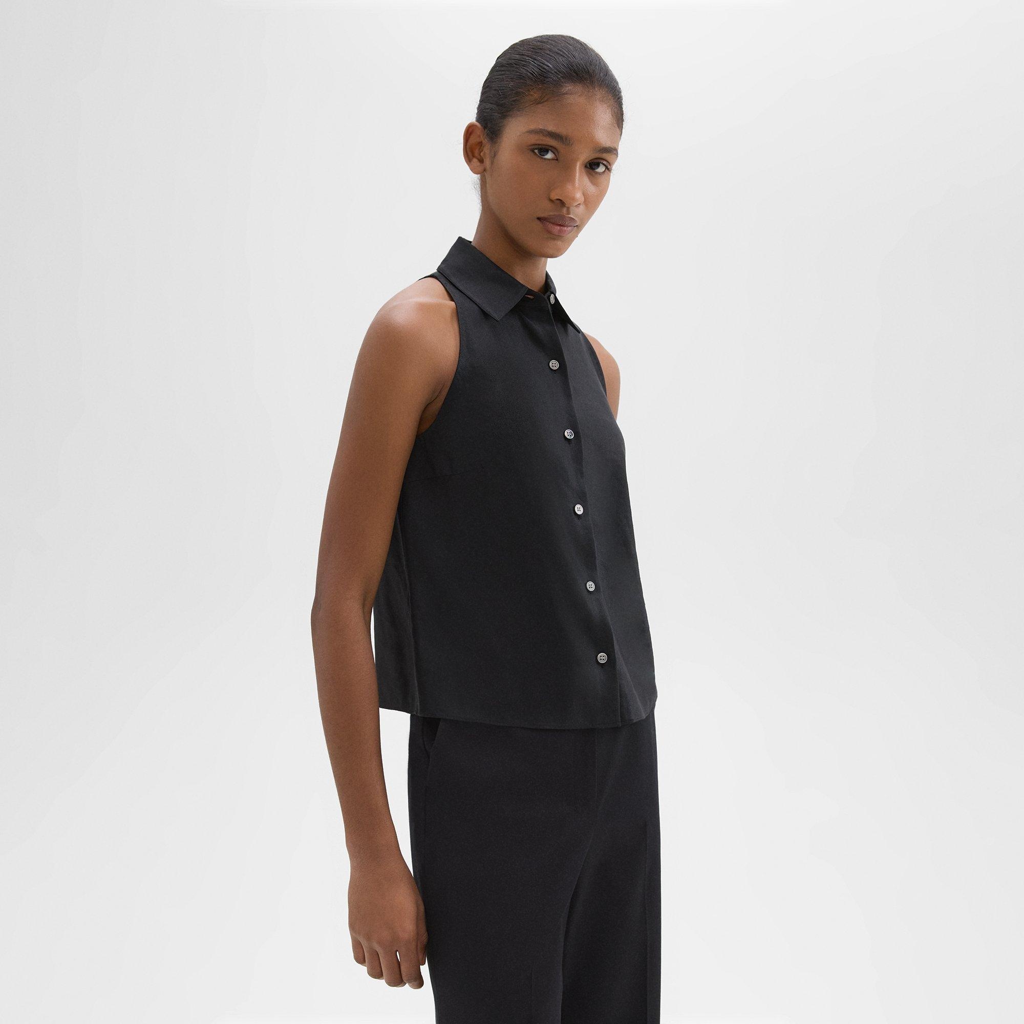 Halter Neck Shirt in Linen-Viscose - 3