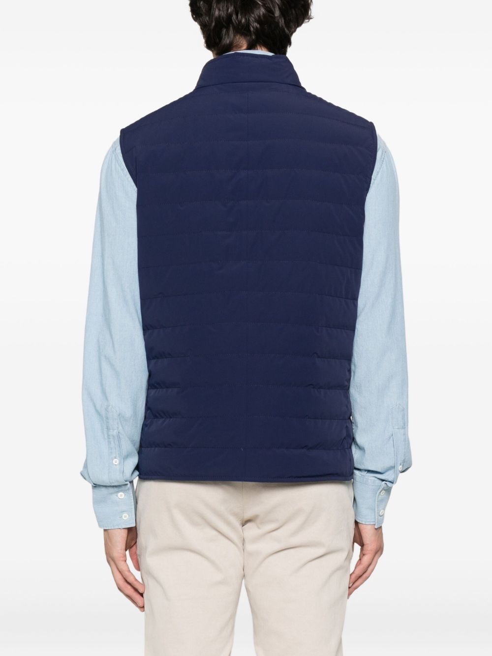 quilted snap-fit fastening vest - 4