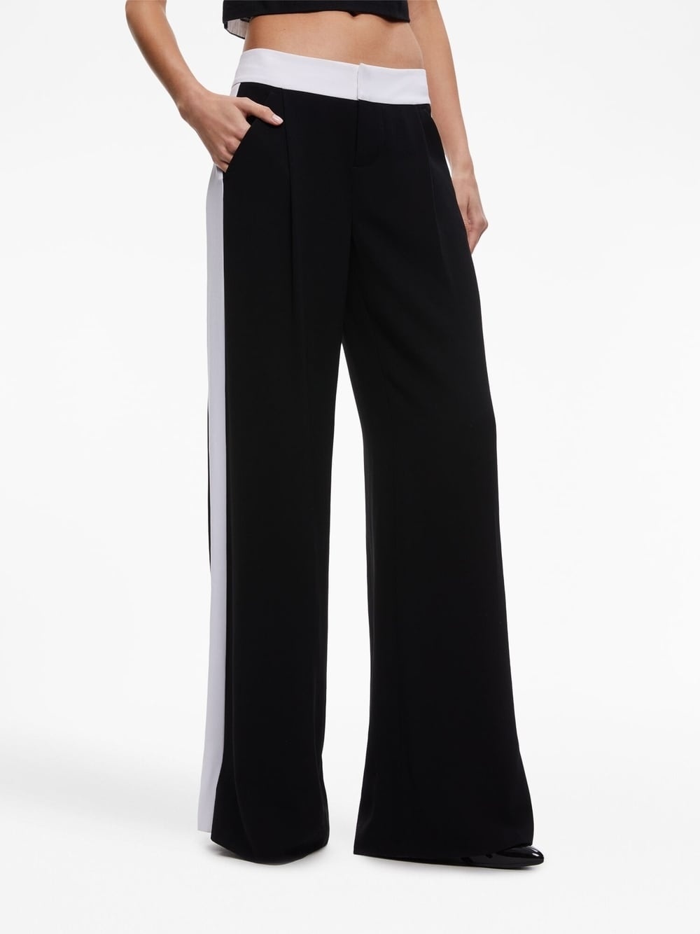 stripe-detail wide-leg trousers - 4