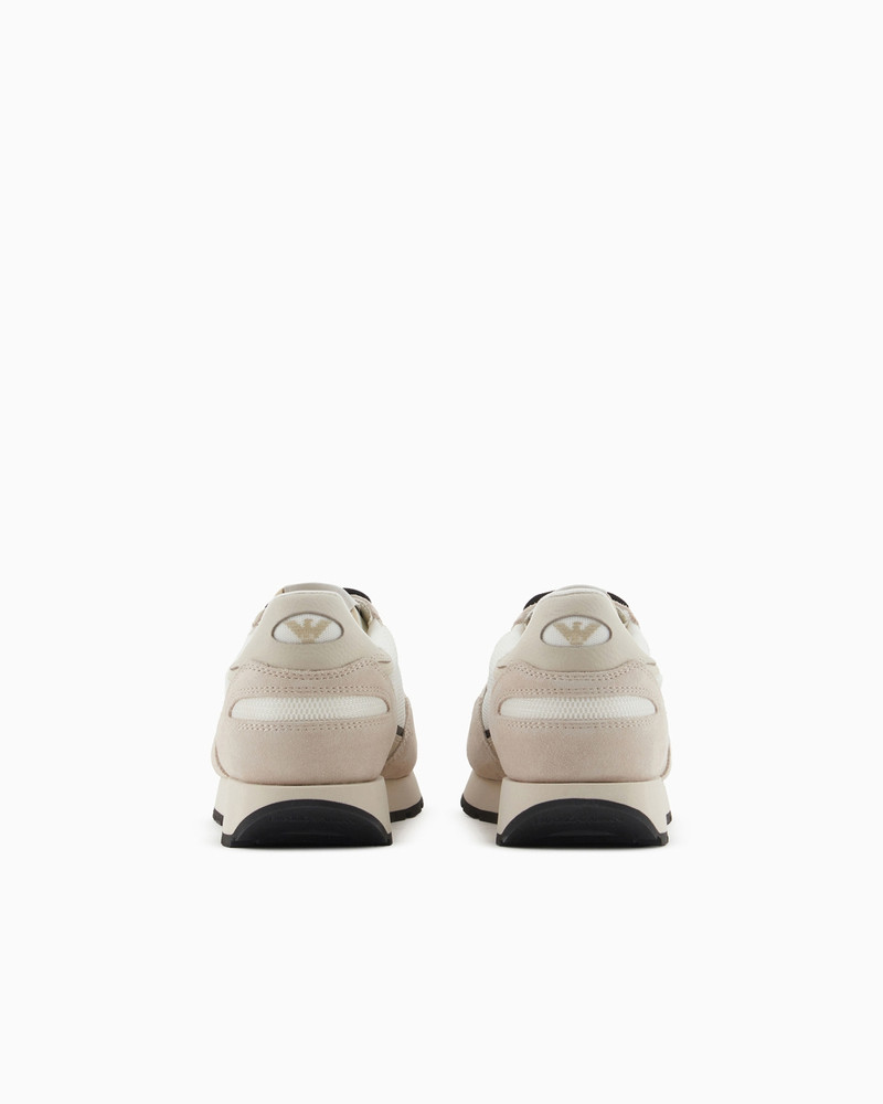 EMPORIO ARMANI Mesh sneakers with suede details and eagle patch outlook