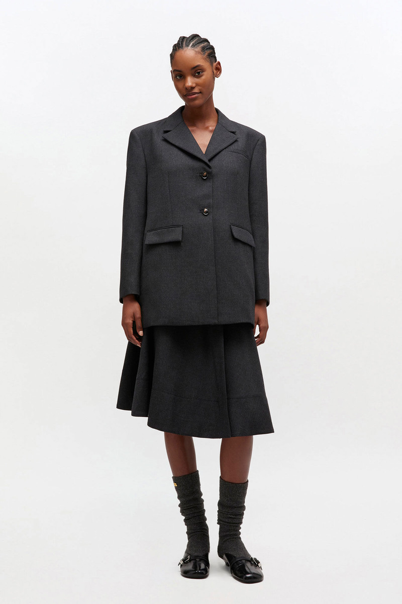 GANNI GREY WOOL SUITING BLAZER outlook