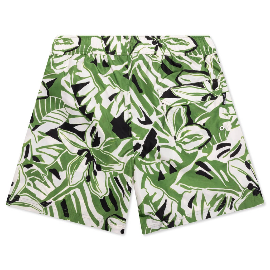 MACRO HIBISCUS SWIM SHORTS - GREEN/WHITE - 2