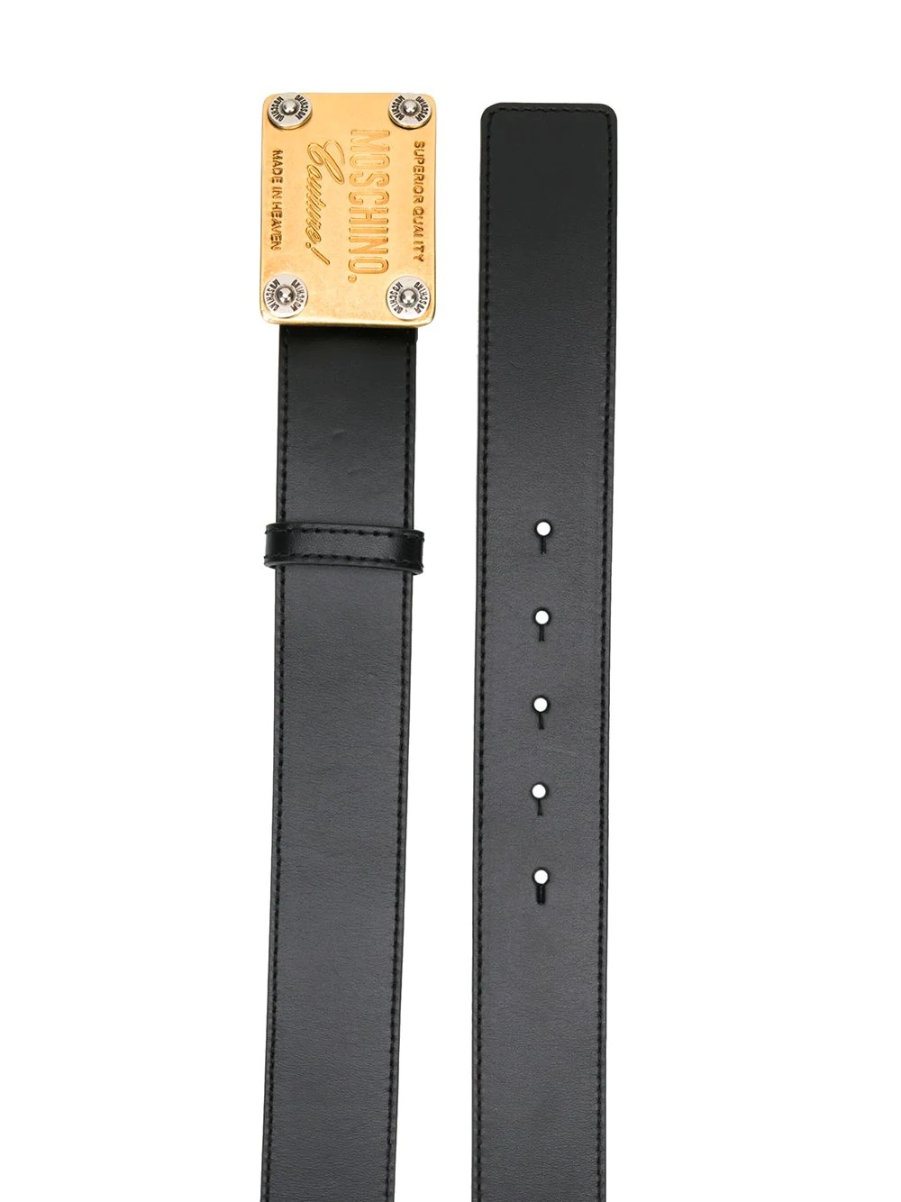 logo plaque buckled belt - 2