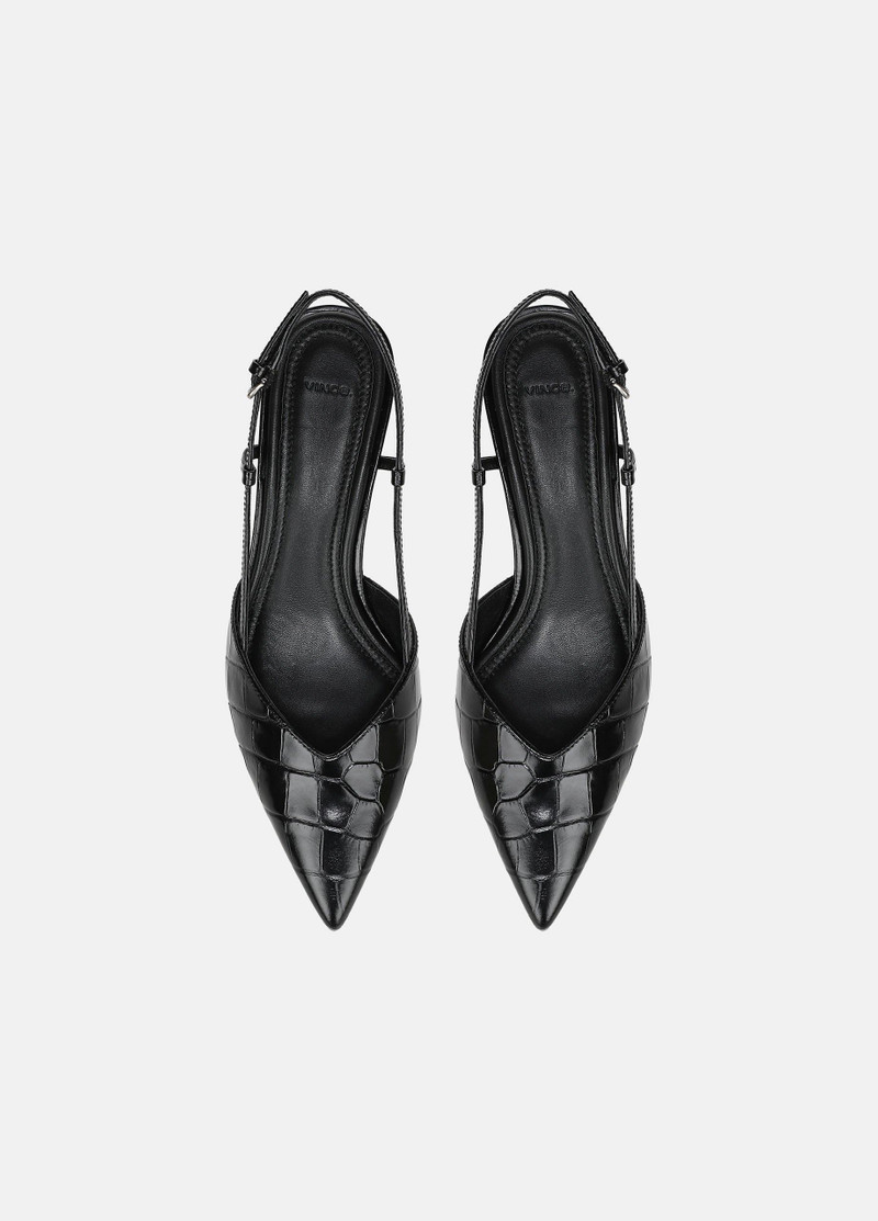 Levvy Croc-Embossed Leather Slingback Heel 4