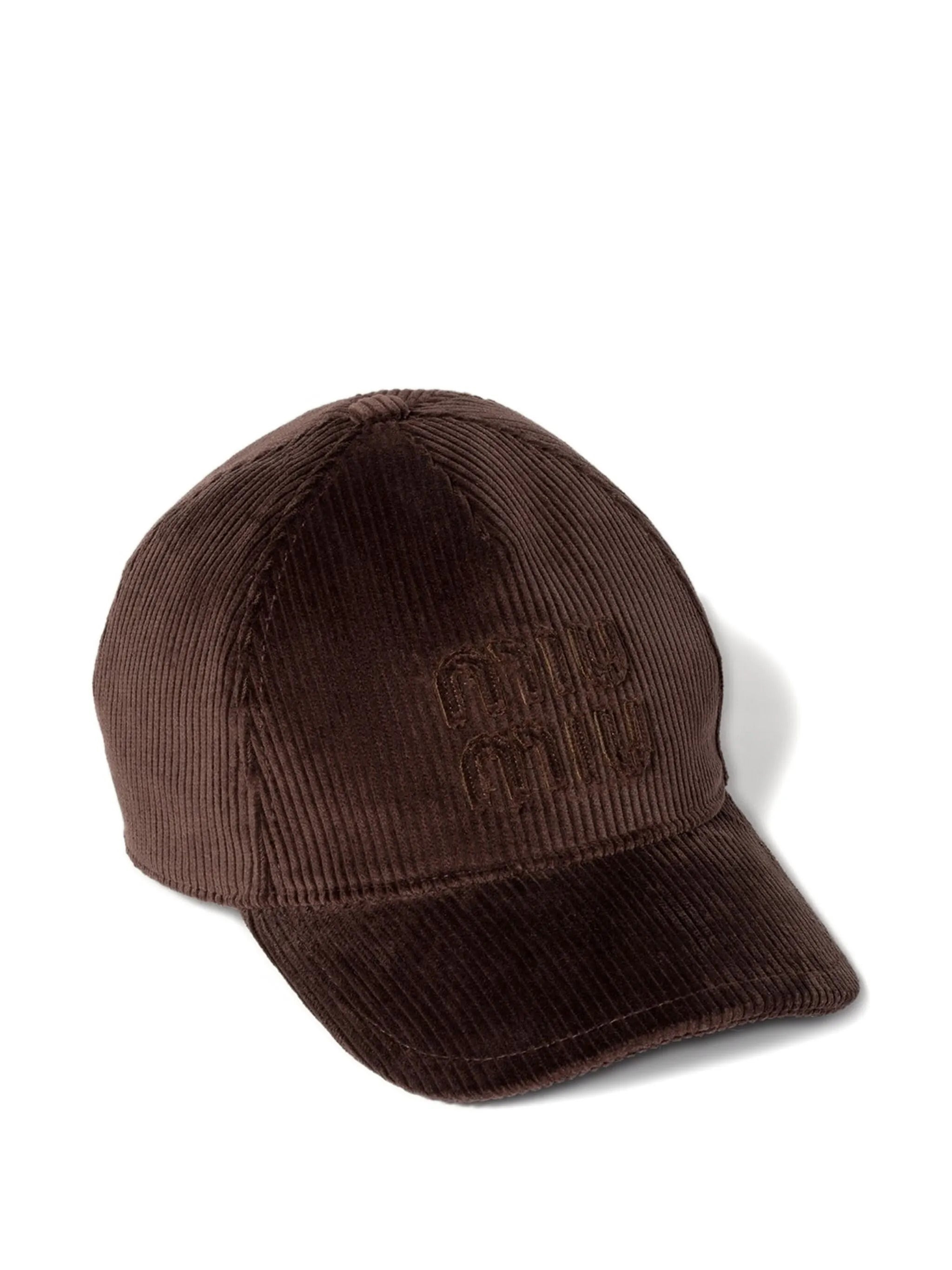 Miu Miu Logo-patch Corduroy Baseball Cap - 3