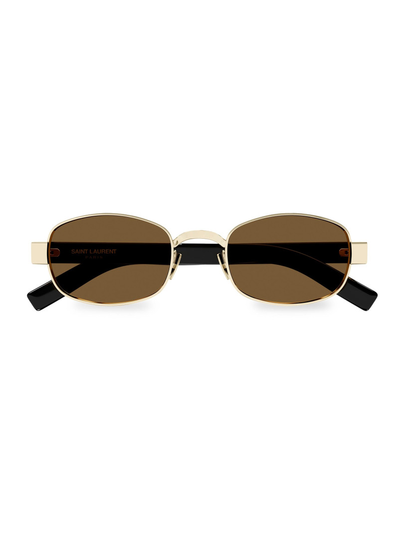 Women's Thick Fashion Combi 53MM Oval Sunglasses - Black Gold Brown - 1