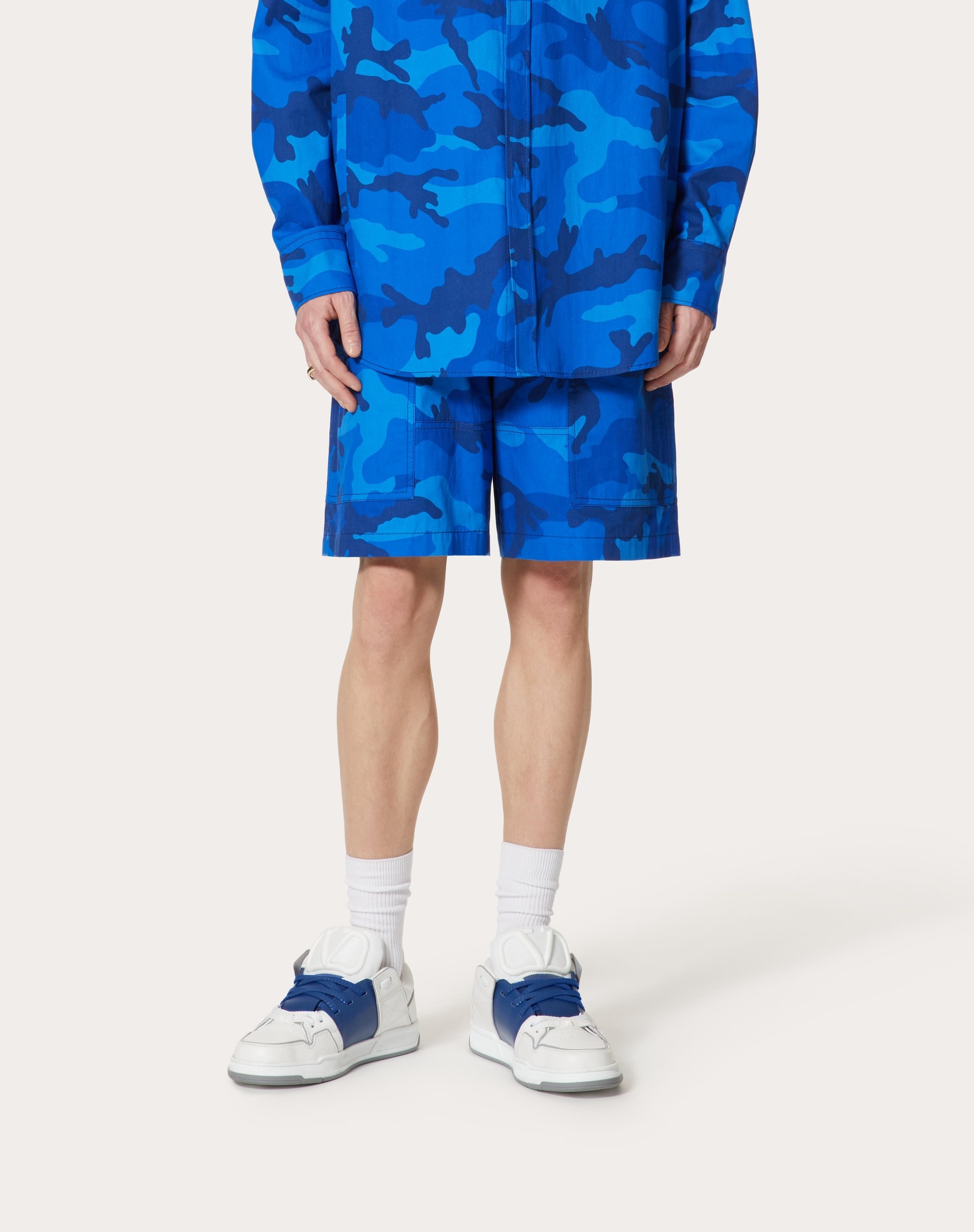 CAMOUFLAGE PRINT COTTON BERMUDA SHORTS - 3
