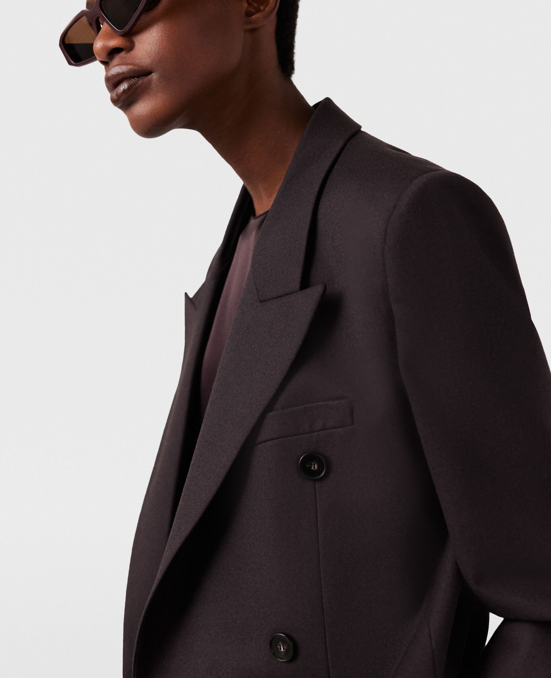 Double Breasted Wool Blazer - 5