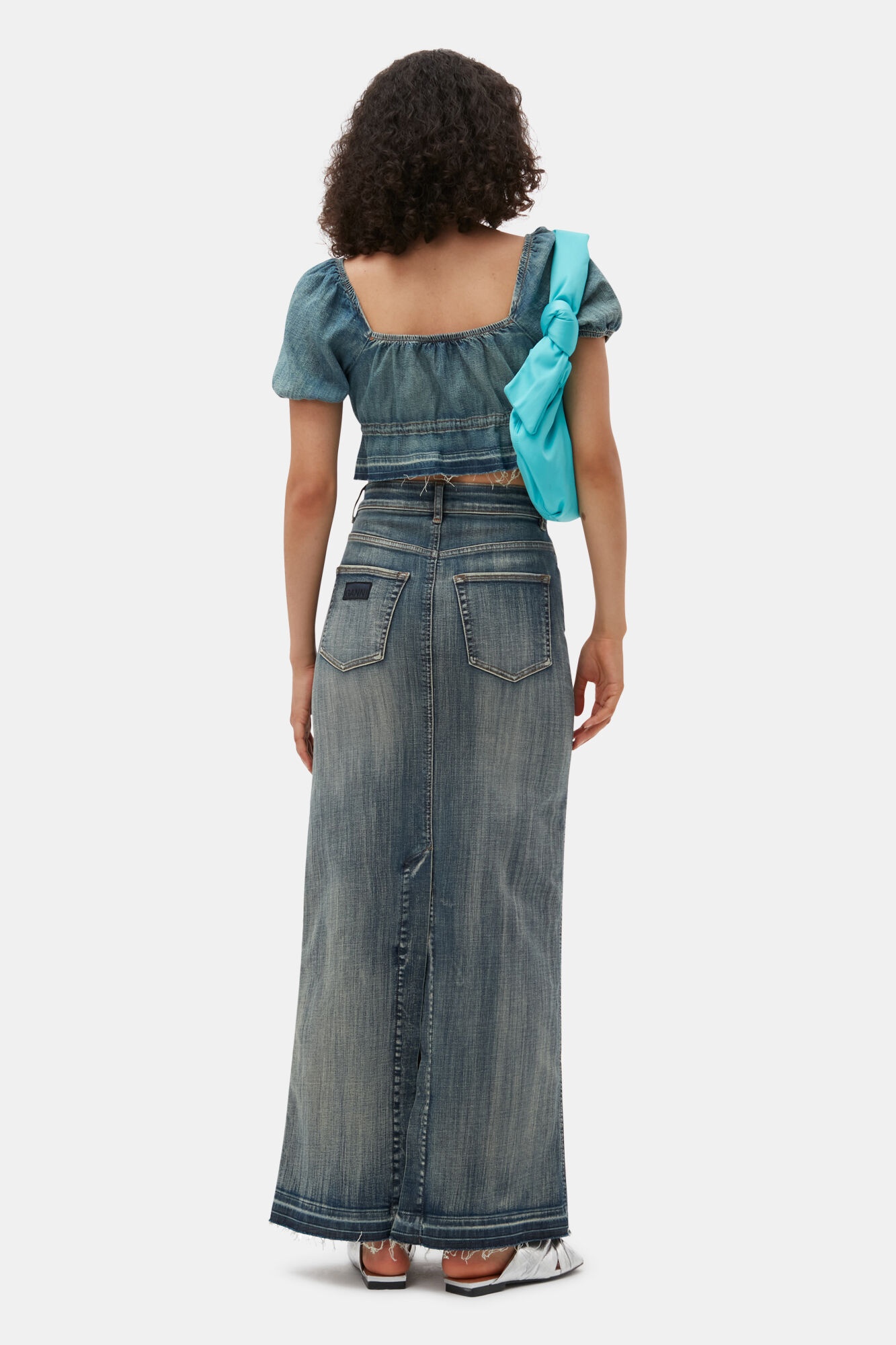 TINT EDGE DENIM PUFF SLEEVE TOP - 3