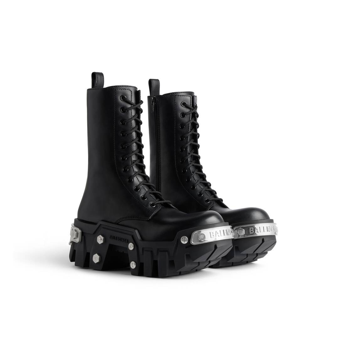BALENCIAGA Men's Bulldozer Lace-up Boot in Black | REVERSIBLE